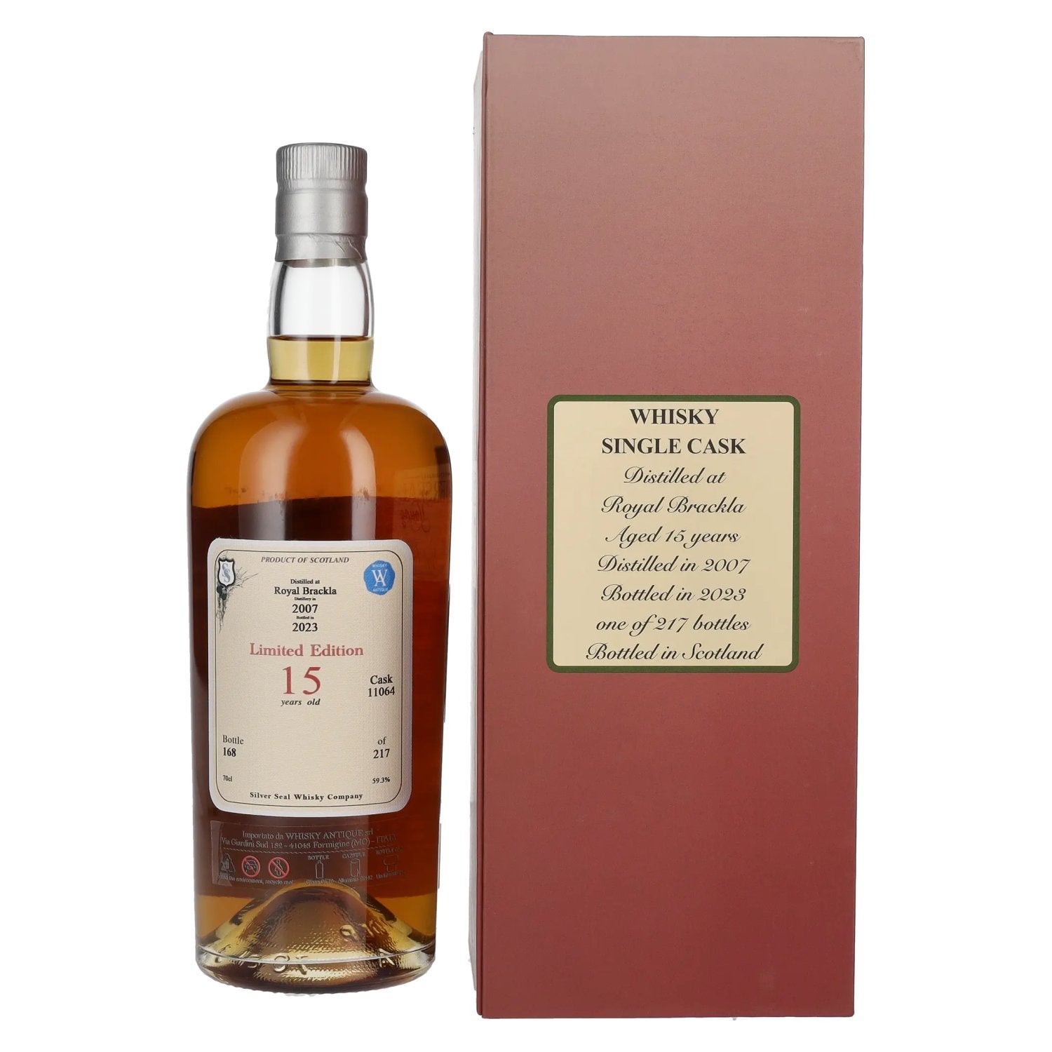 Silver Seal Royal Brackla 15 Years Old Single Cask Whisky 2007 59,3% Vol. 0,7l in geschenkverpakking