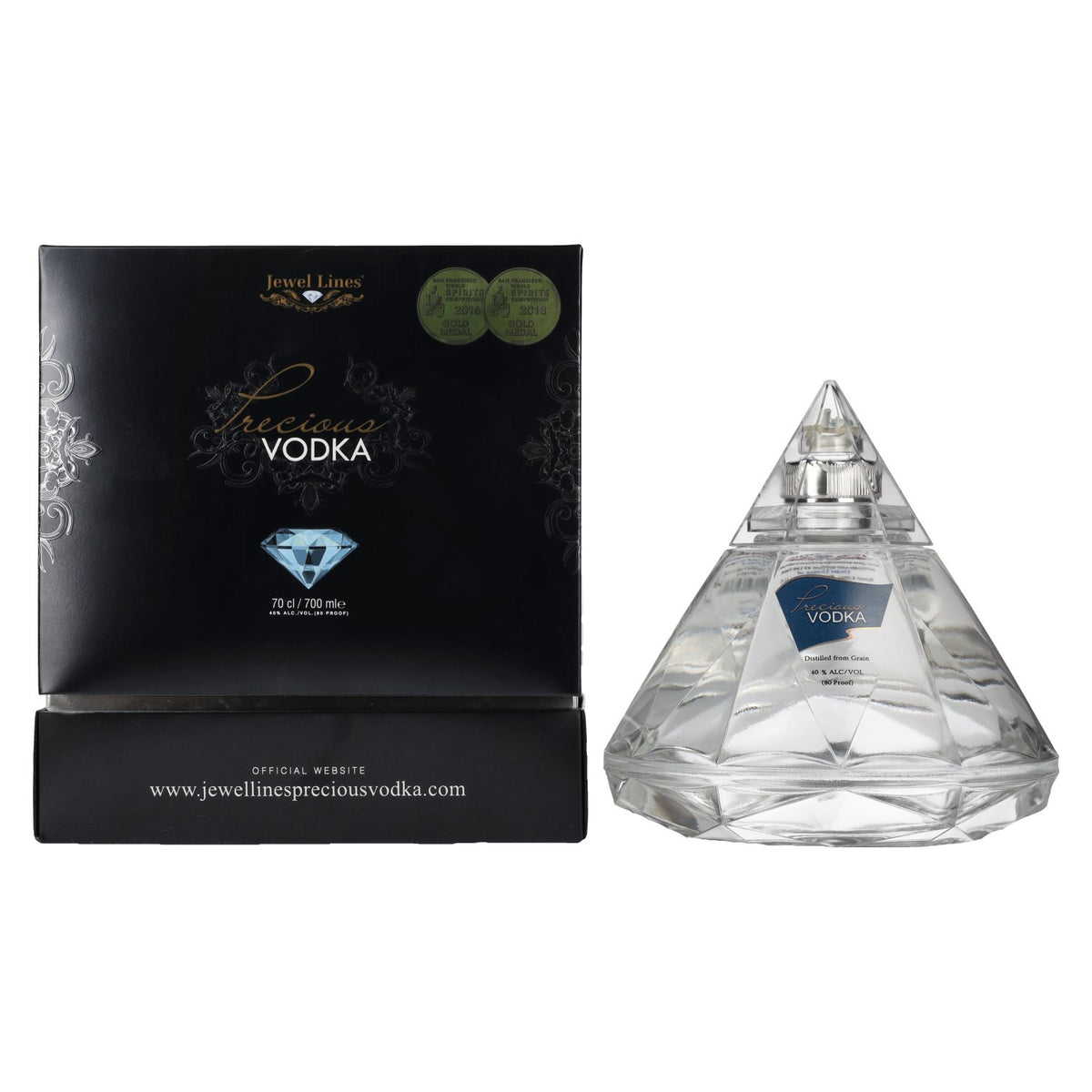 Jewels Lines Precious Vodka 40% vol. 0,7 l in geschenkverpakking met schenktuit