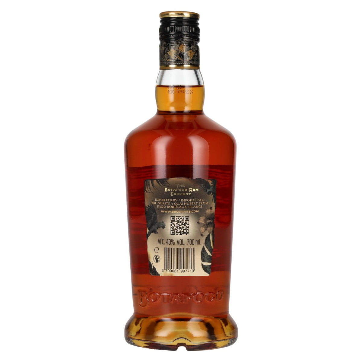 Botafogo DARK RUM République dominicaine, Trinidad-et-Tobago, Jamaïque 40 % vol. 0,7 l