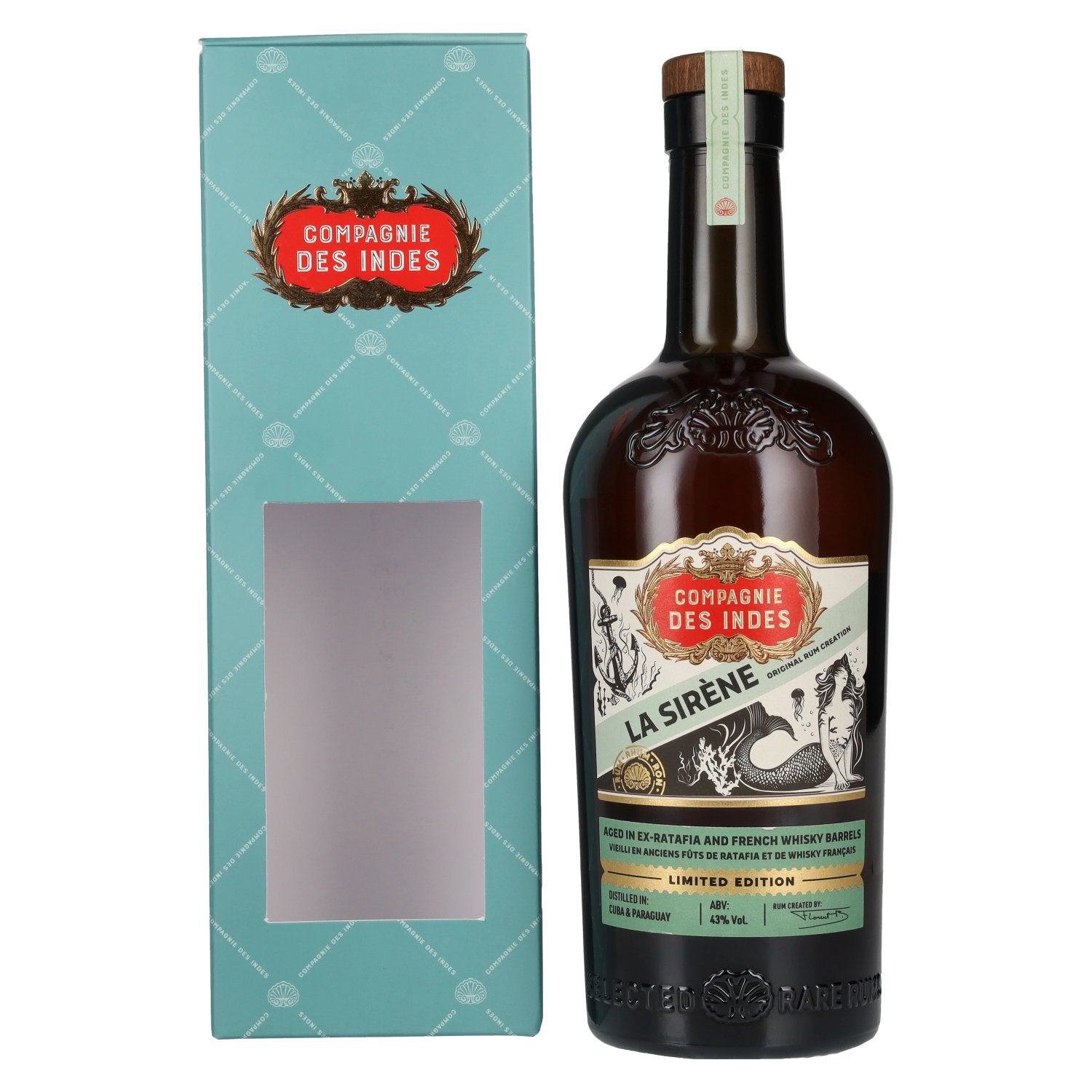 Compagnie des Indes LA SIRÈNE Original Rum Limited Edition 43% Vol. 0,7l in gift box