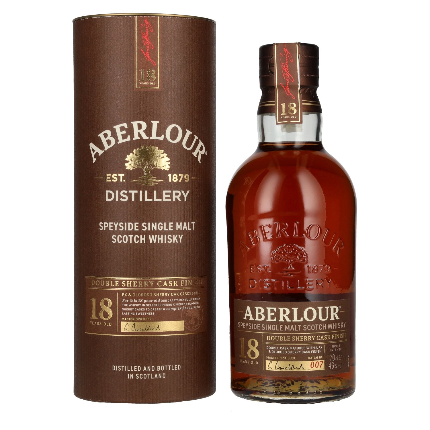 Aberlour 18 Years Old Double Sherry Cask Finish Batch No. 007 43% Vol. 0,7l in Geschenkbox