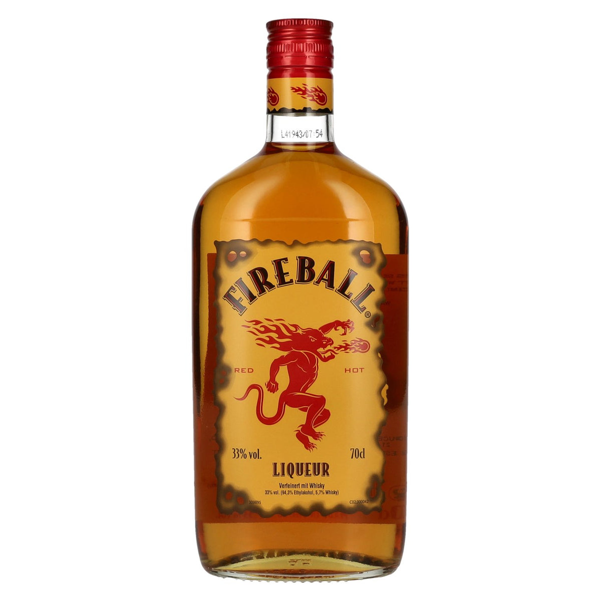Fireball RED HOT likeur met kaneel en whisky 33% vol. 0,7 l