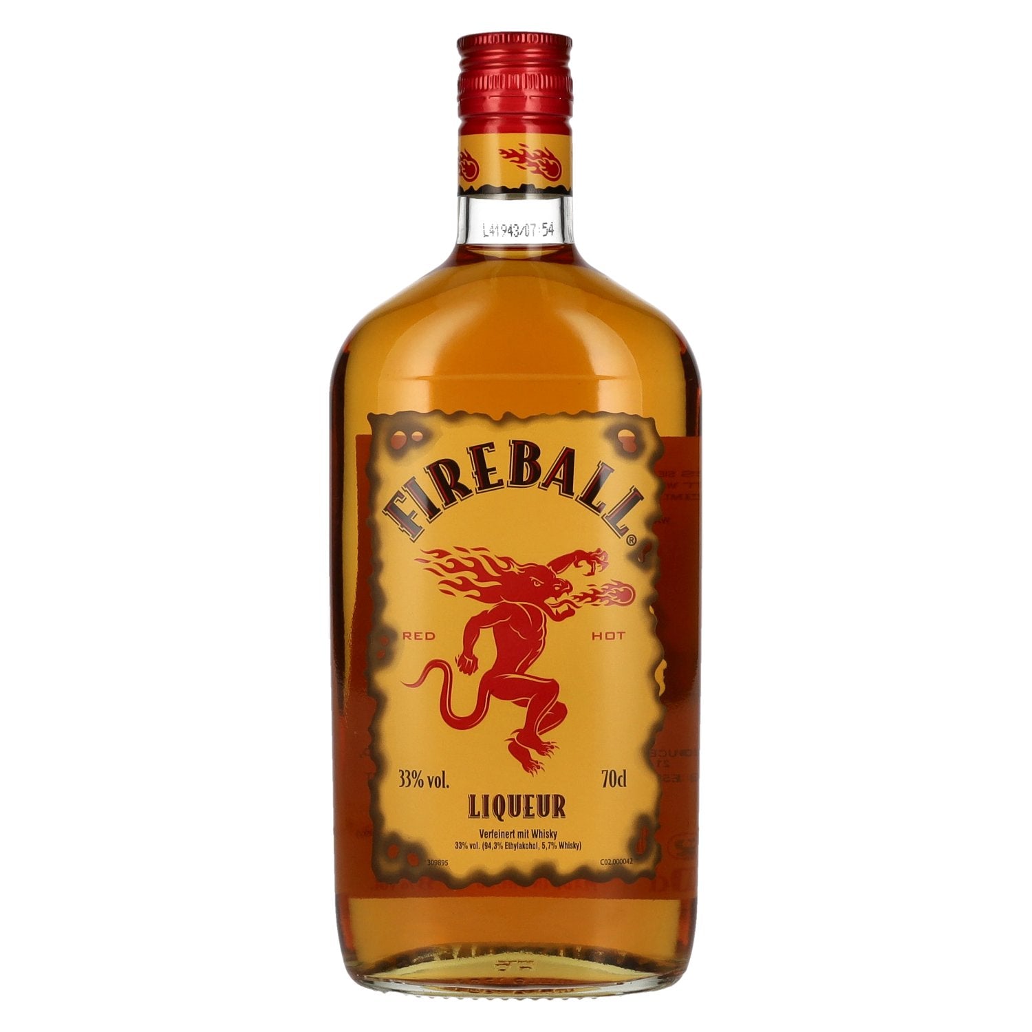 Fireball RED HOT Liqueur with Cinnamon &amp; Whisky 33% Vol. 0,7l