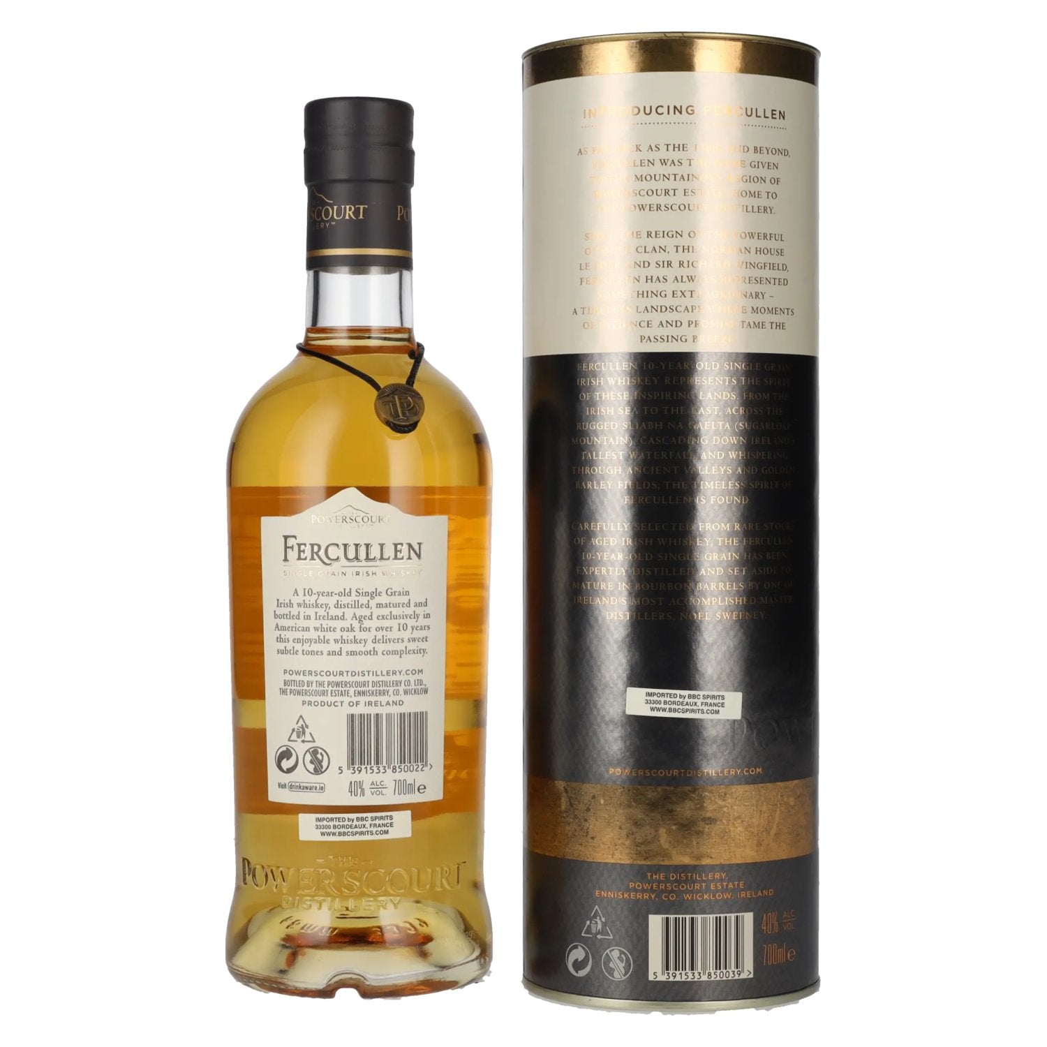 Fercullen 10 Years Old Single Grain Irish Whiskey 40% Vol. 0,7l in geschenkverpakking
