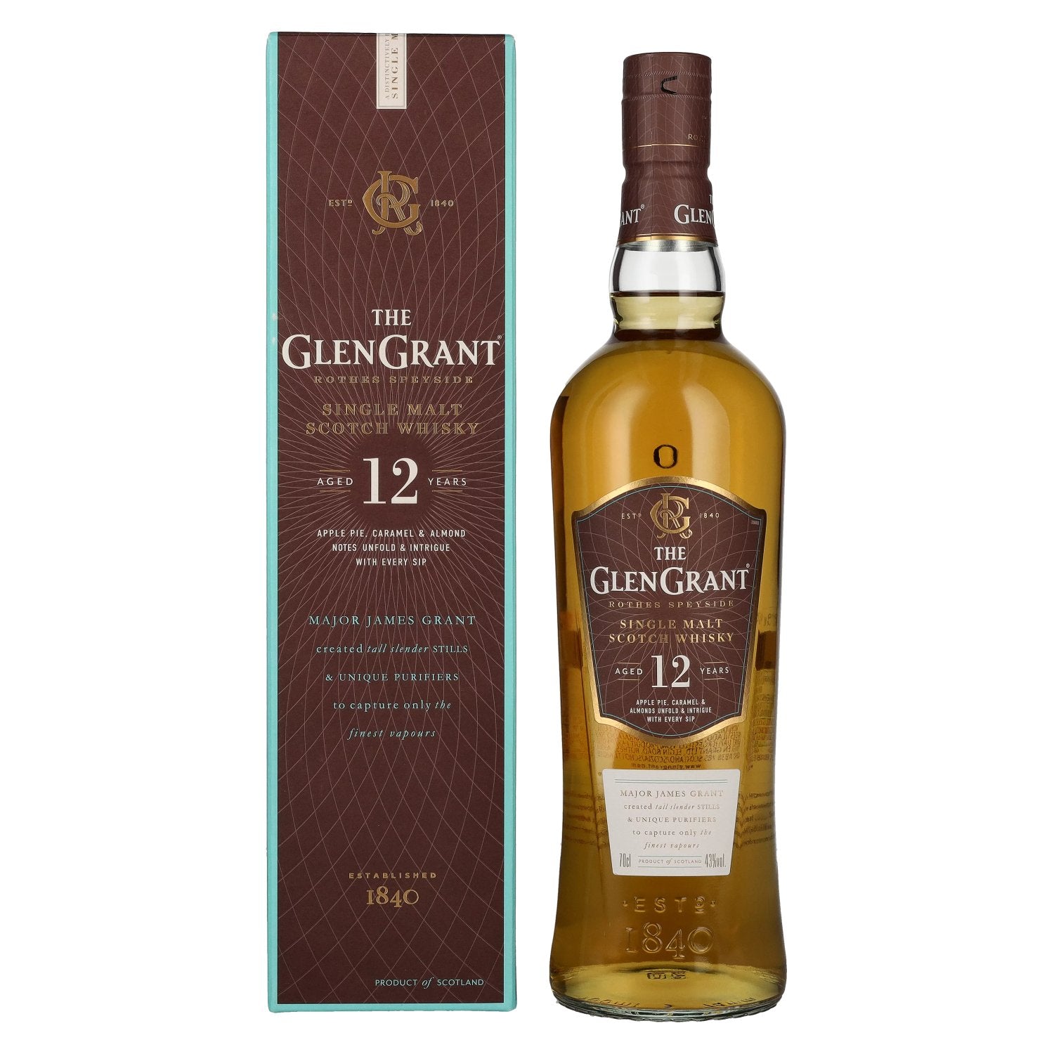 Glen Grant 12 Years Old Single Malt 43% Vol. 0,7l in gift box
