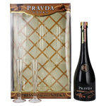 Pravda ESPRESSO Flavoured Vodka 37,5% Vol. 0,7l in gift box with 2 glasses