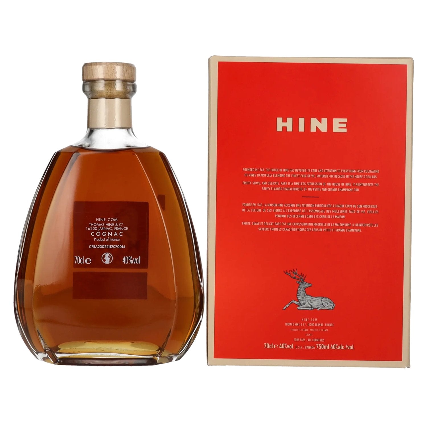 Hine RARE VSOP The Original Fine Champagne Cognac 40% Vol. 0,7l en coffret cadeau