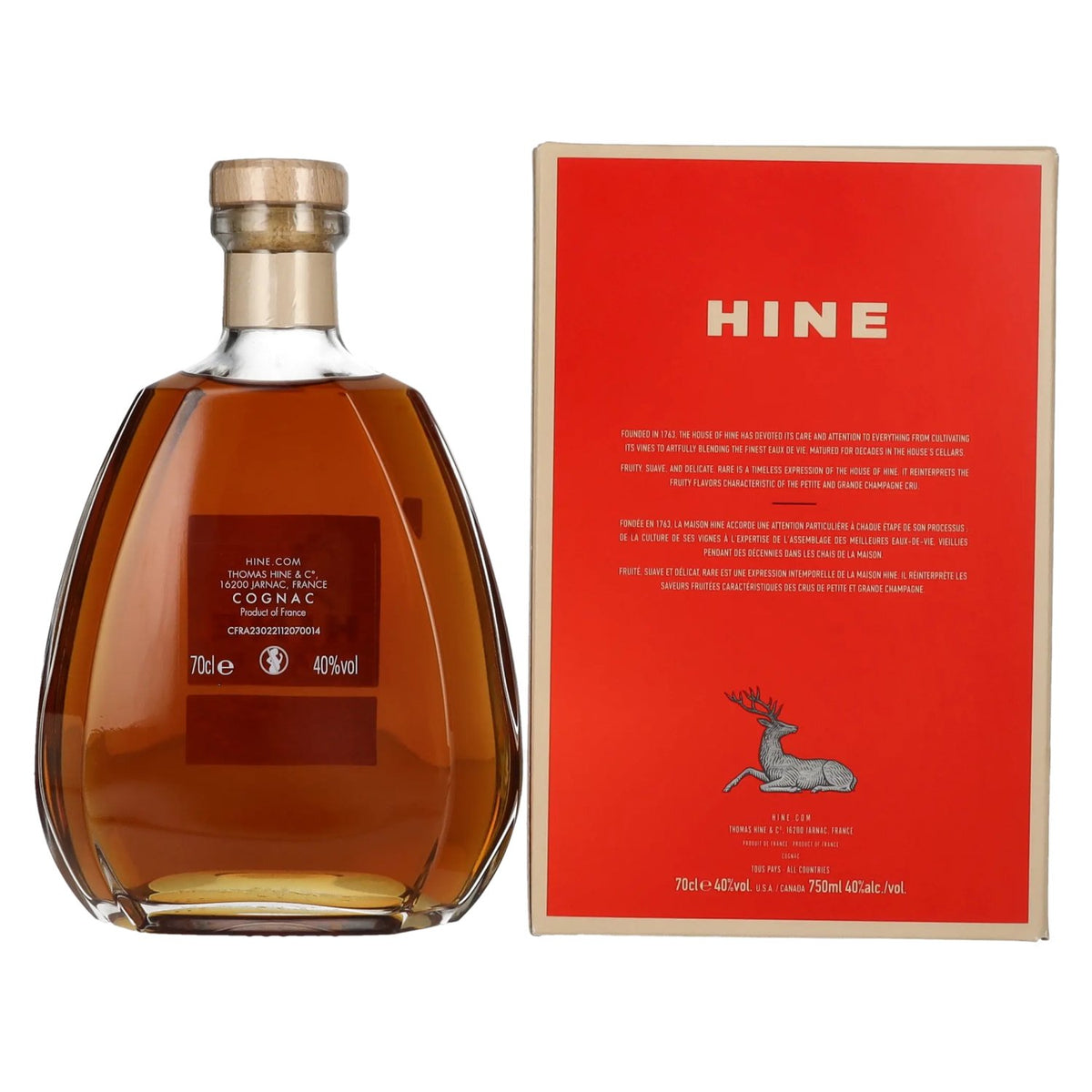 Hine RARE VSOP The Original Fine Champagne Cognac 40% Vol. 0,7l in Geschenkbox