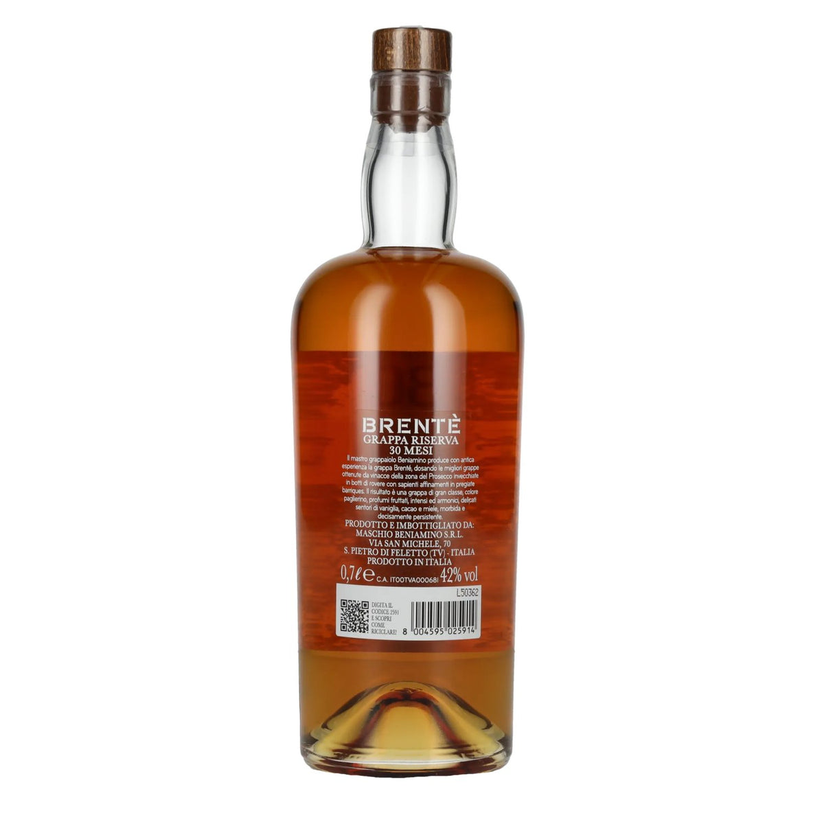 Maschio Beniamino 30 Mesi BRENTÈ Grappa Riserva Artigianale Barrique 42% Vol. 0,7l