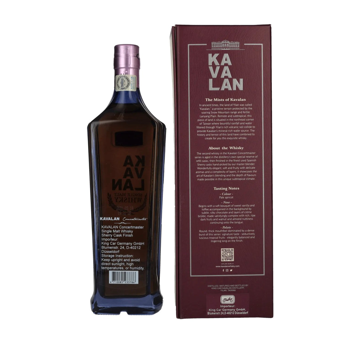 Kavalan CONCERTMASTER Sherry Cask Finish Single Malt Whisky 40% vol. 0.7l in a gift box