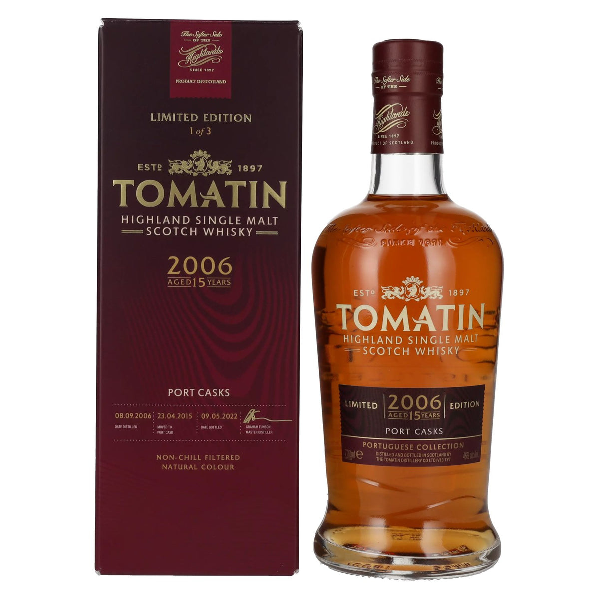Tomatin 15 Years Old Portuguese Collection PORT CASKS 2006 46% vol. 0,7 l in geschenkverpakking