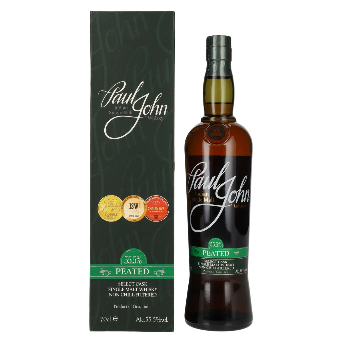 Paul John PEATED SELECT CASK Indian Single Malt Whisky 55,5% Vol. 0,7l in Geschenkbox