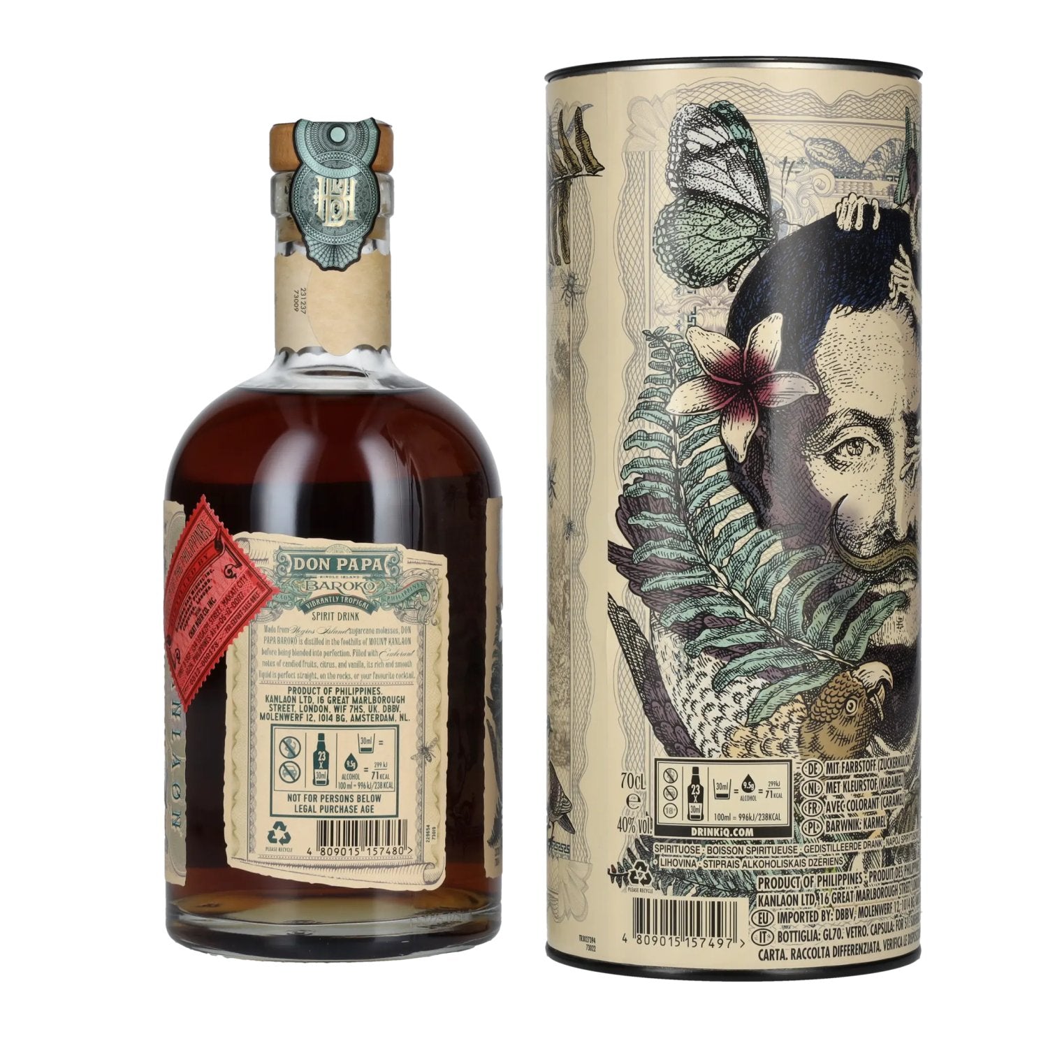 Don Papa BAROKO 40% vol. 0,7l en boîte cadeau