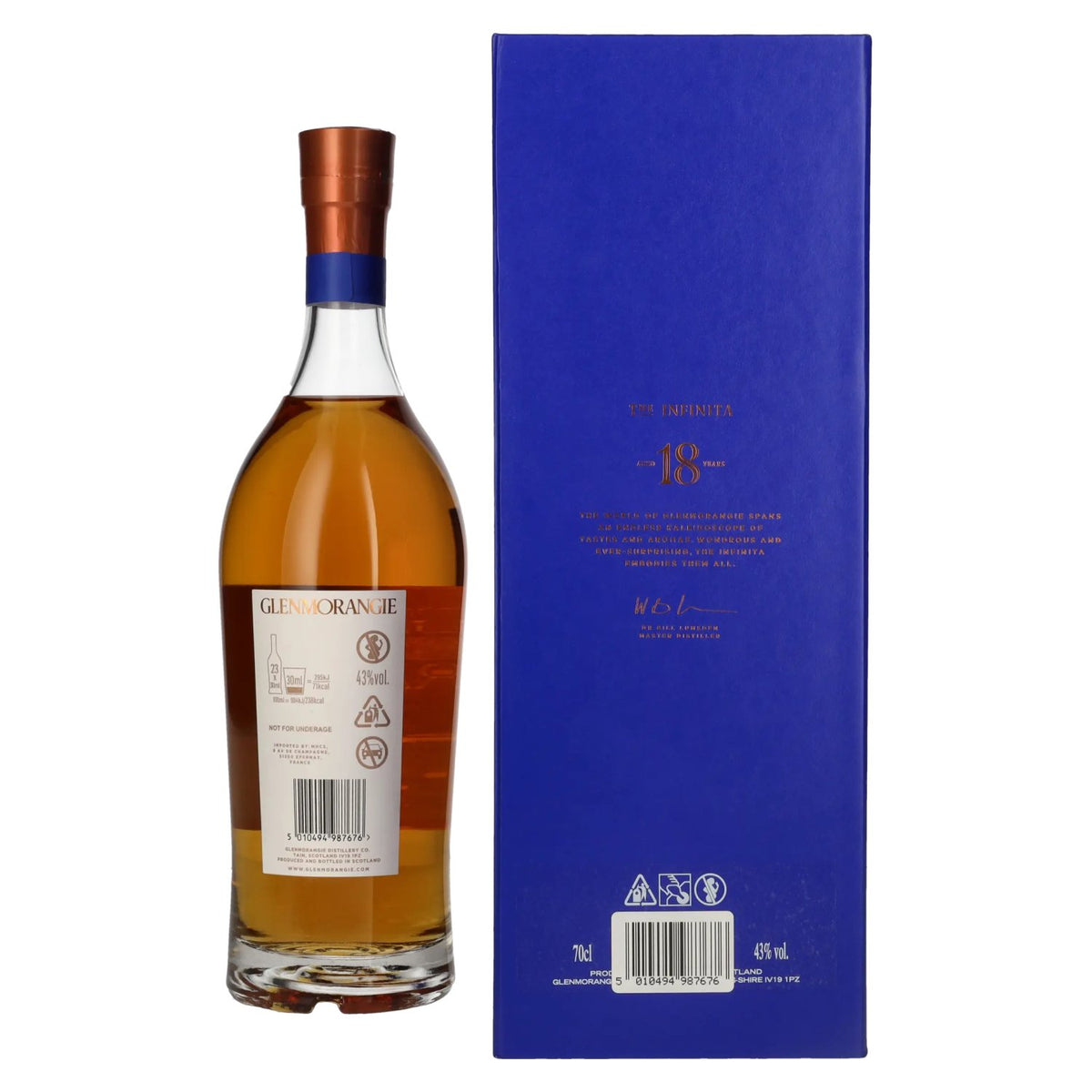 Glenmorangie 18 ans d'âge THE INFINITA Highland Single Malt 43 % vol. 0,7 l dans un coffret cadeau