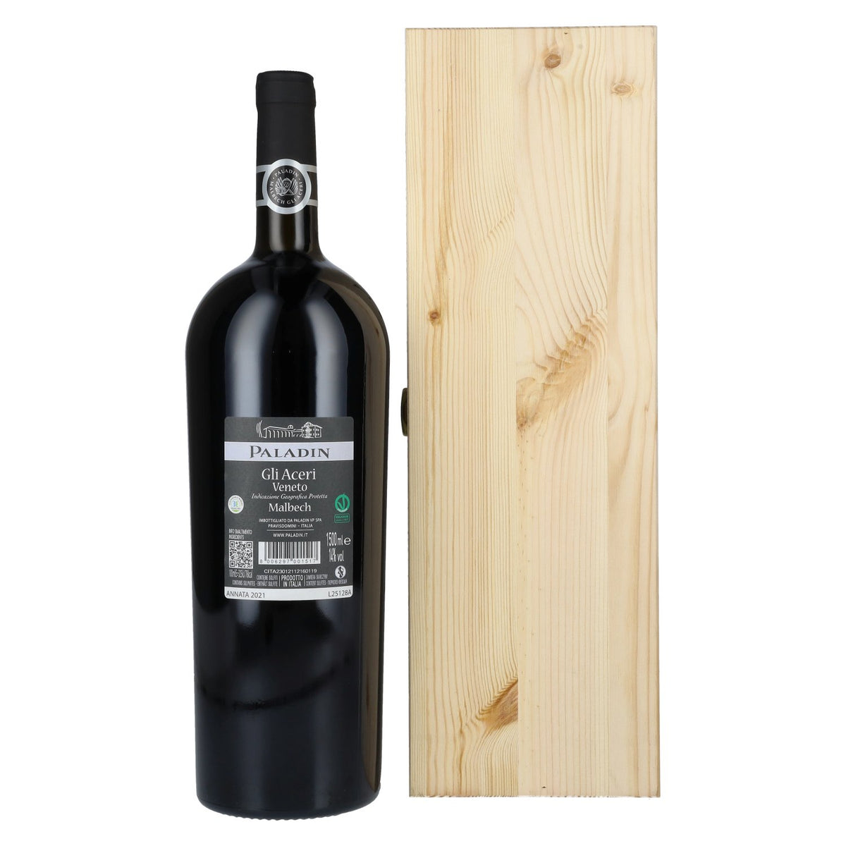 Paladin Malbech Gli Aceri IGP 2021 14% Vol. 1,5l in Holzkiste