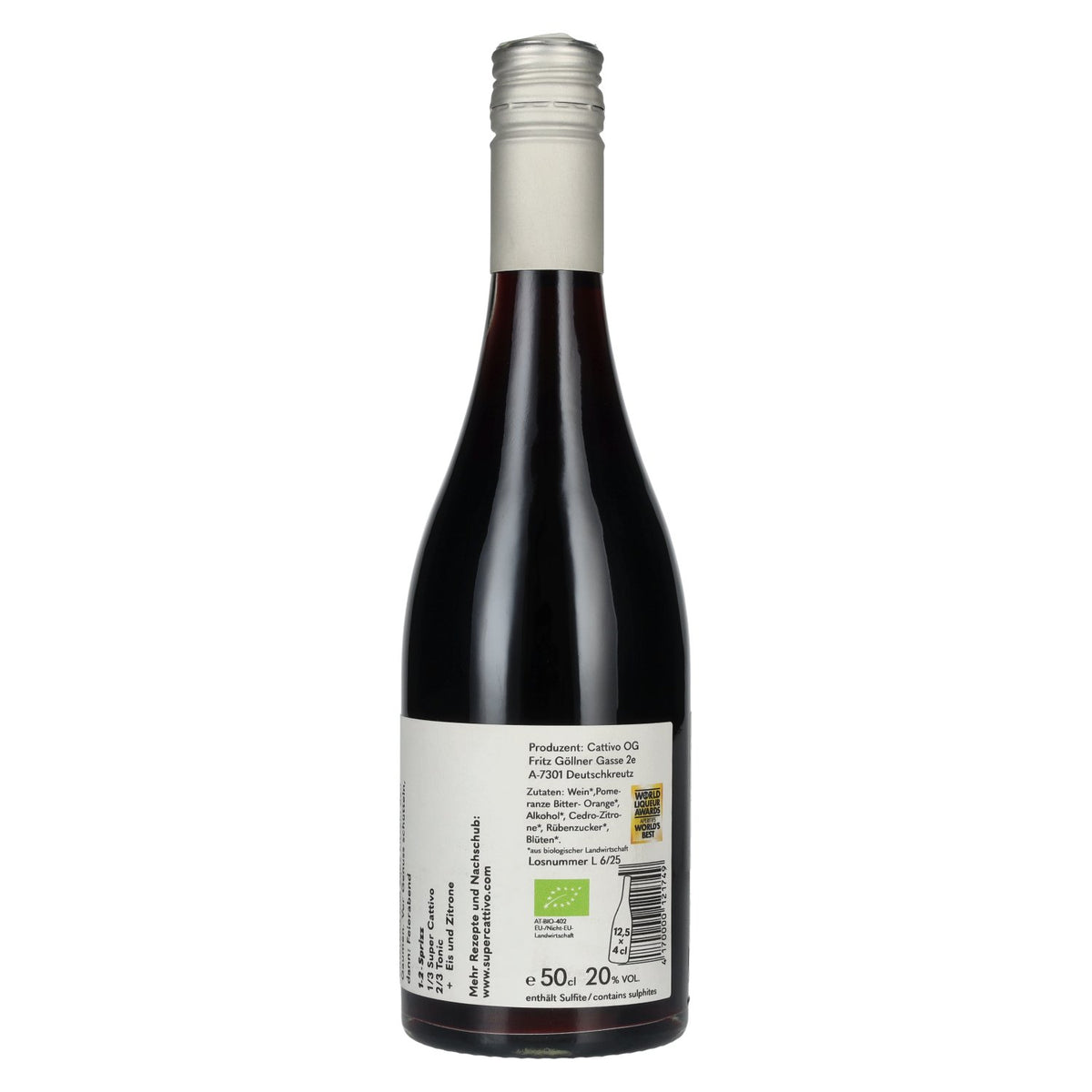 Super Cattivo Pomeranze Bio, apéritif amer, 20 % vol., 0,5 l
