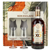 Ron Esclavo XO Ron Dominicana 42 % vol., 0,7 l, dans un coffret cadeau avec 2 verres