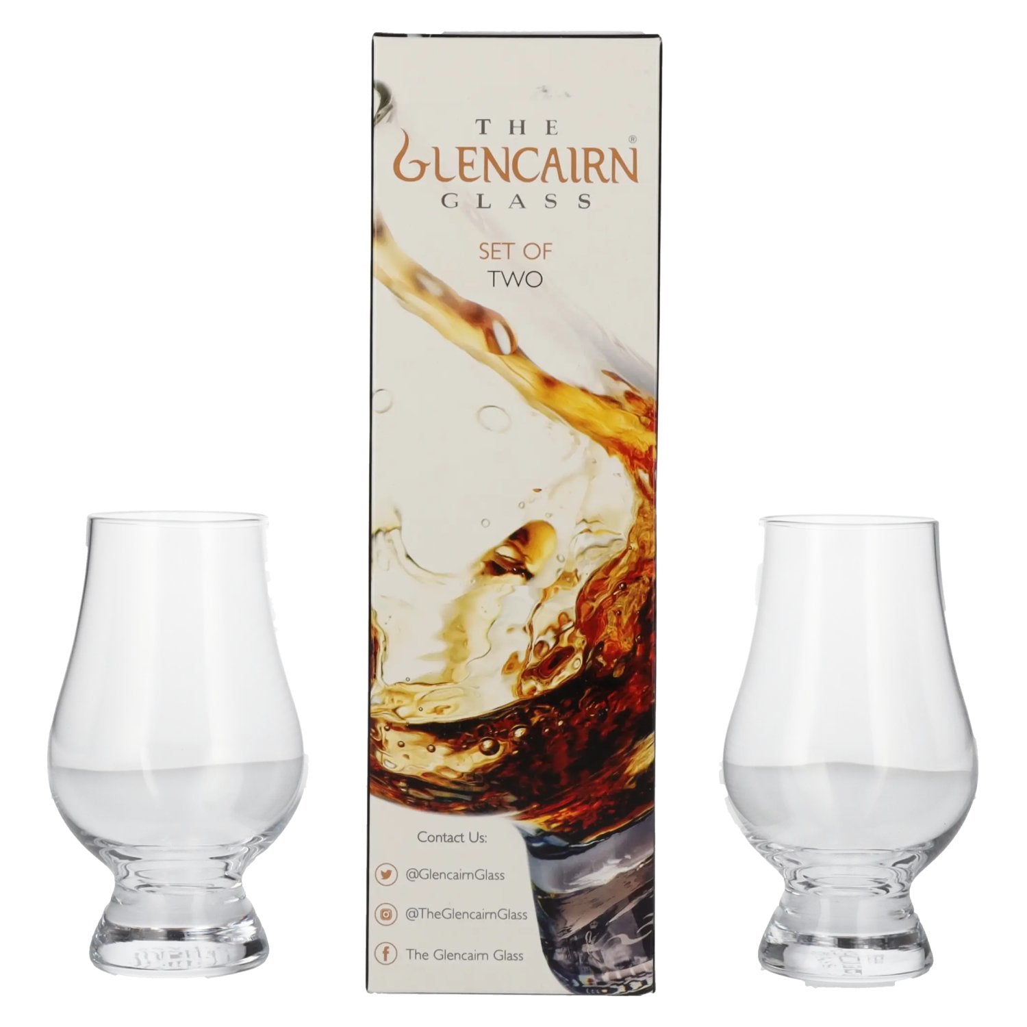 Lot de deux verres à whisky GLENCAIRN, 2 x 19 cl, sans graduation, dans un coffret cadeau