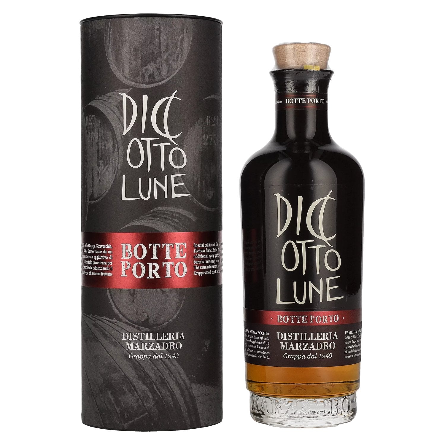 Marzadro DICIOTTO Lune Botte Porto 42% vol. 0,5l en boîte cadeau