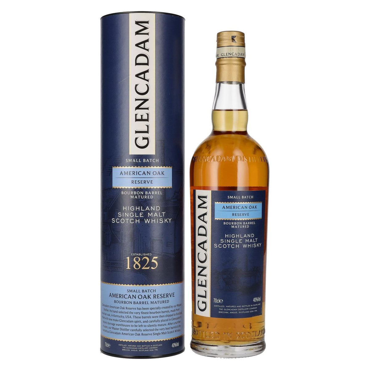 Glencadam Small Batch AMERICAN OAK Reserve, gerijpt in bourbonvaten, 40% vol., 0,7 l in geschenkverpakking