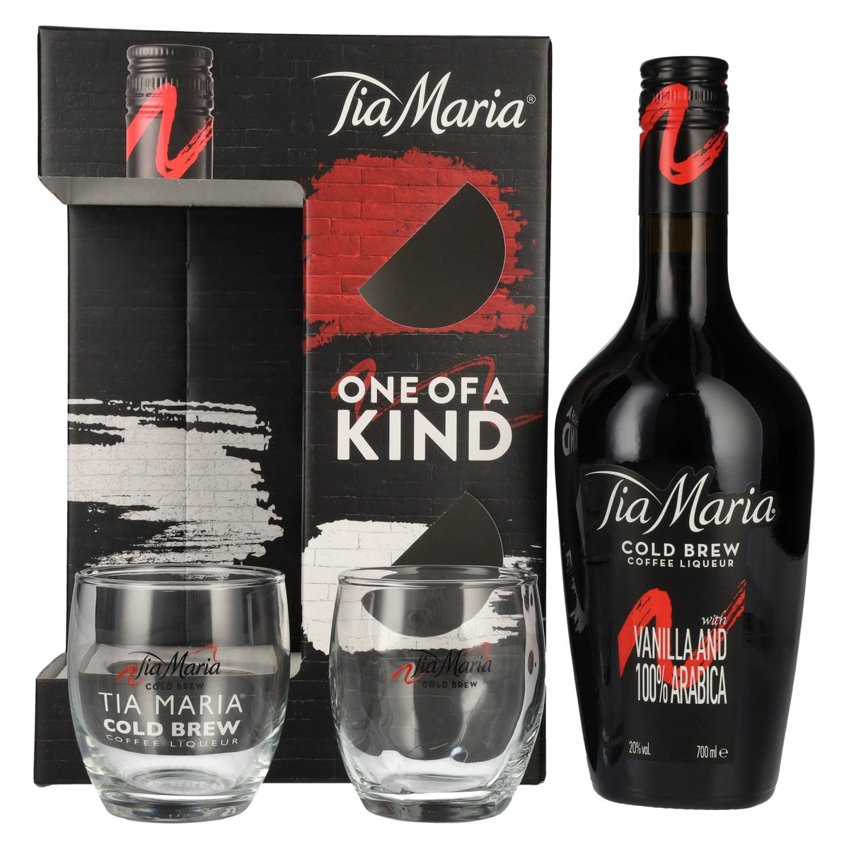 Tia Maria Cold Brew Coffee Liqueur 20% Vol. 0,7l in Geschenkbox mit 2 Gläsern