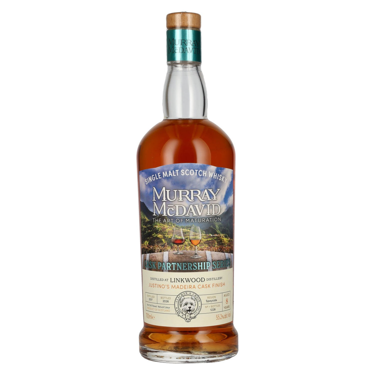 Murray McDavid PARTNERSHIP SERIES 8 jaar oud Linkwood Justino's Madeira Cask 2017 55,2% vol. 0,7 l