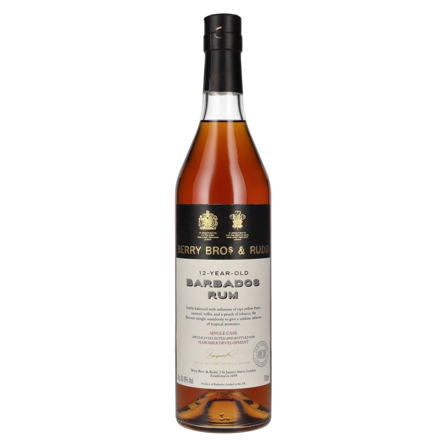 Berry Bros. &amp; Rudd 12 Years Old BARBADOS Single Cask Rum 62,6% Vol. 0,7l