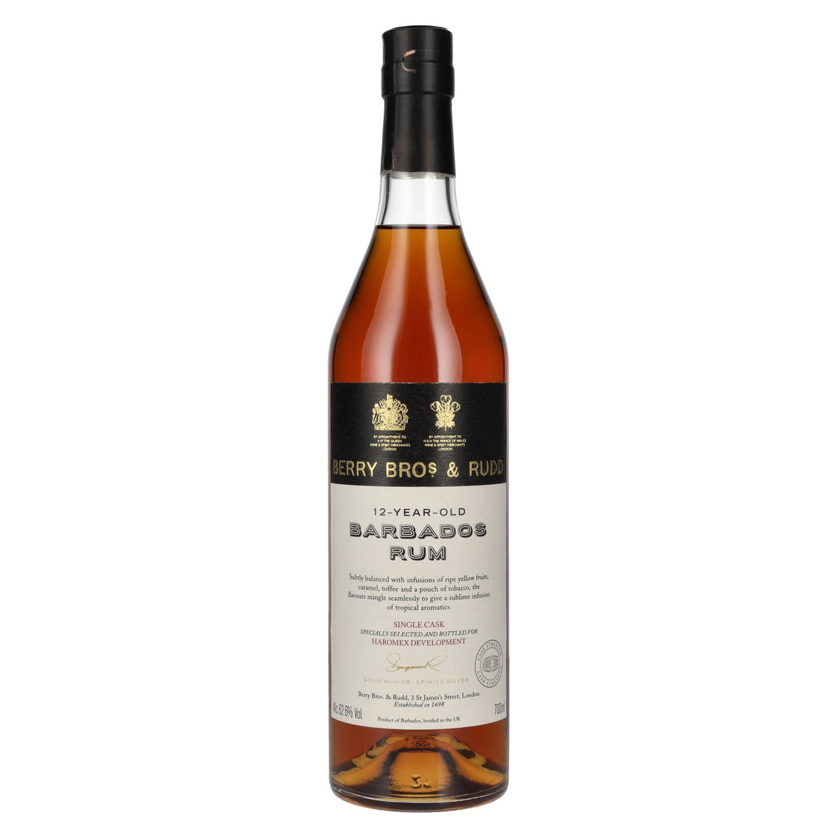 Berry Bros. &amp; Rudd 12 Years Old BARBADOS Single Cask Rum 62,6% Vol. 0,7l