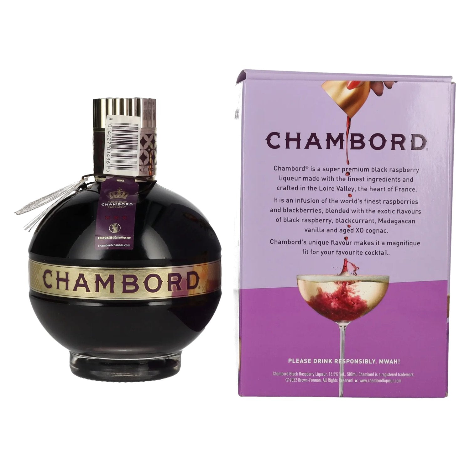 Chambord Black Raspberry Liqueur Royale de France 16.5% vol. 0.5l in gift box