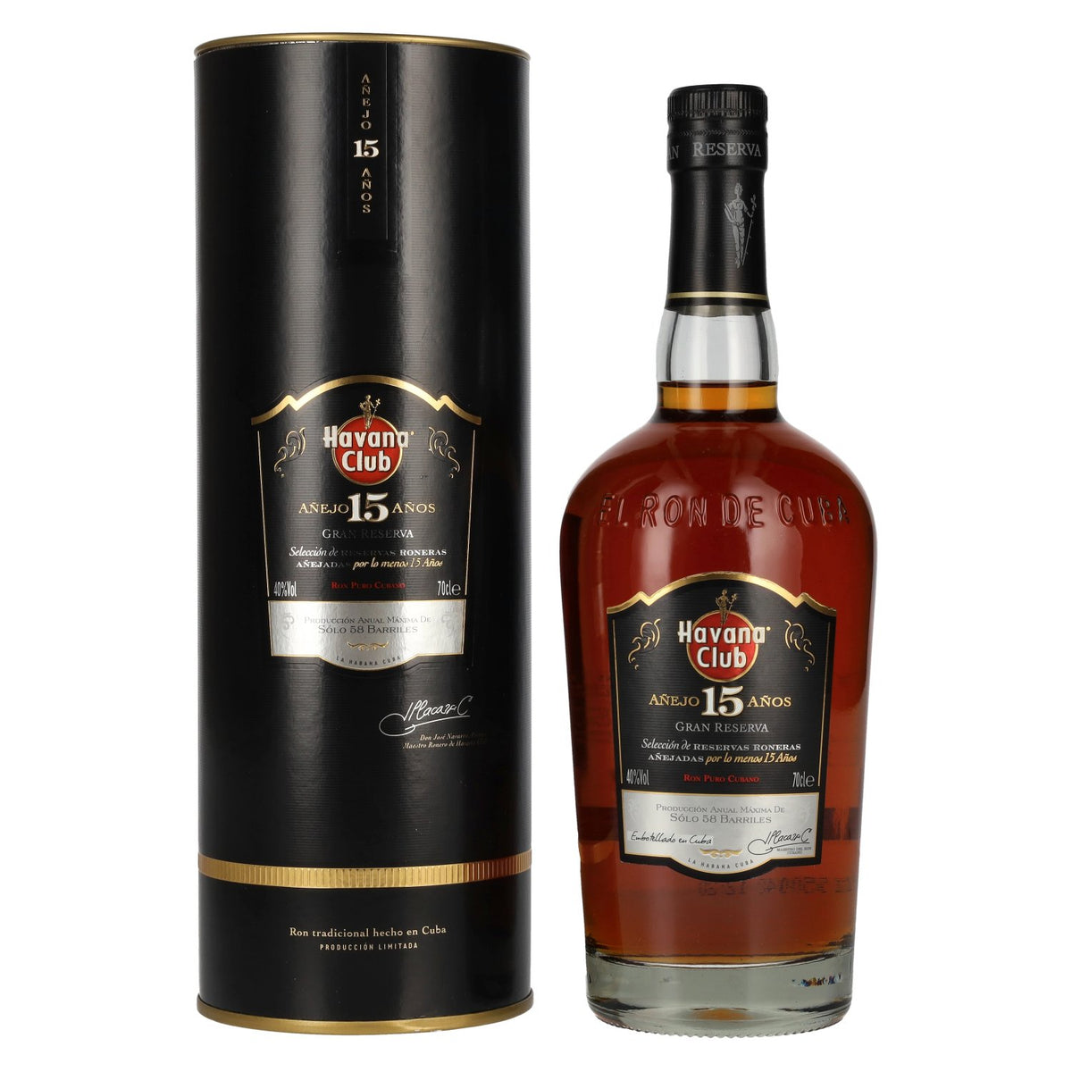 Havana Club Gran Reserva Añejo 15 ans, 40 % vol., 0,7 l, dans un coffret cadeau