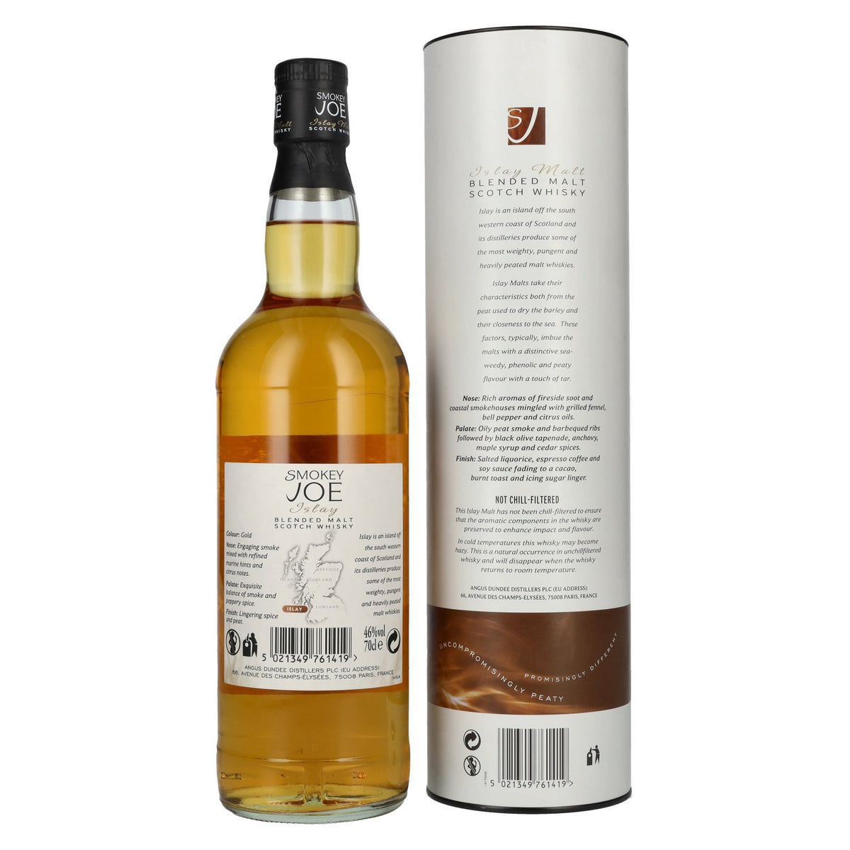 Smokey Joe Islay Blended Malt Scotch Whisky 46% vol. 0,7 l in geschenkverpakking
