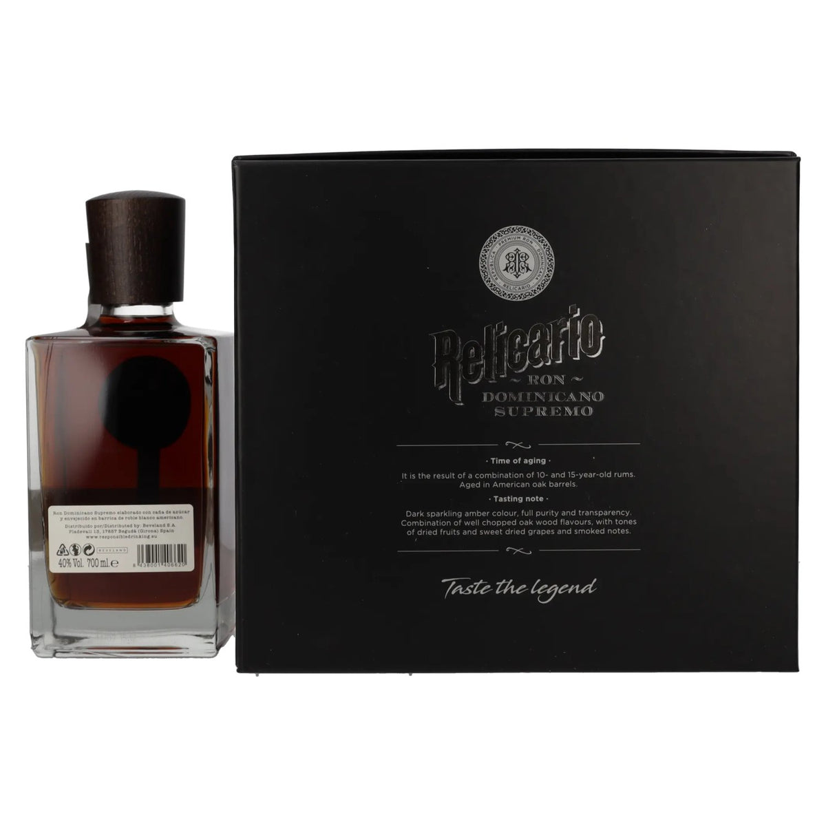 Relicario Ron Dominicano Supremo 40% Vol. 0,7l in Geschenkbox mit Glas