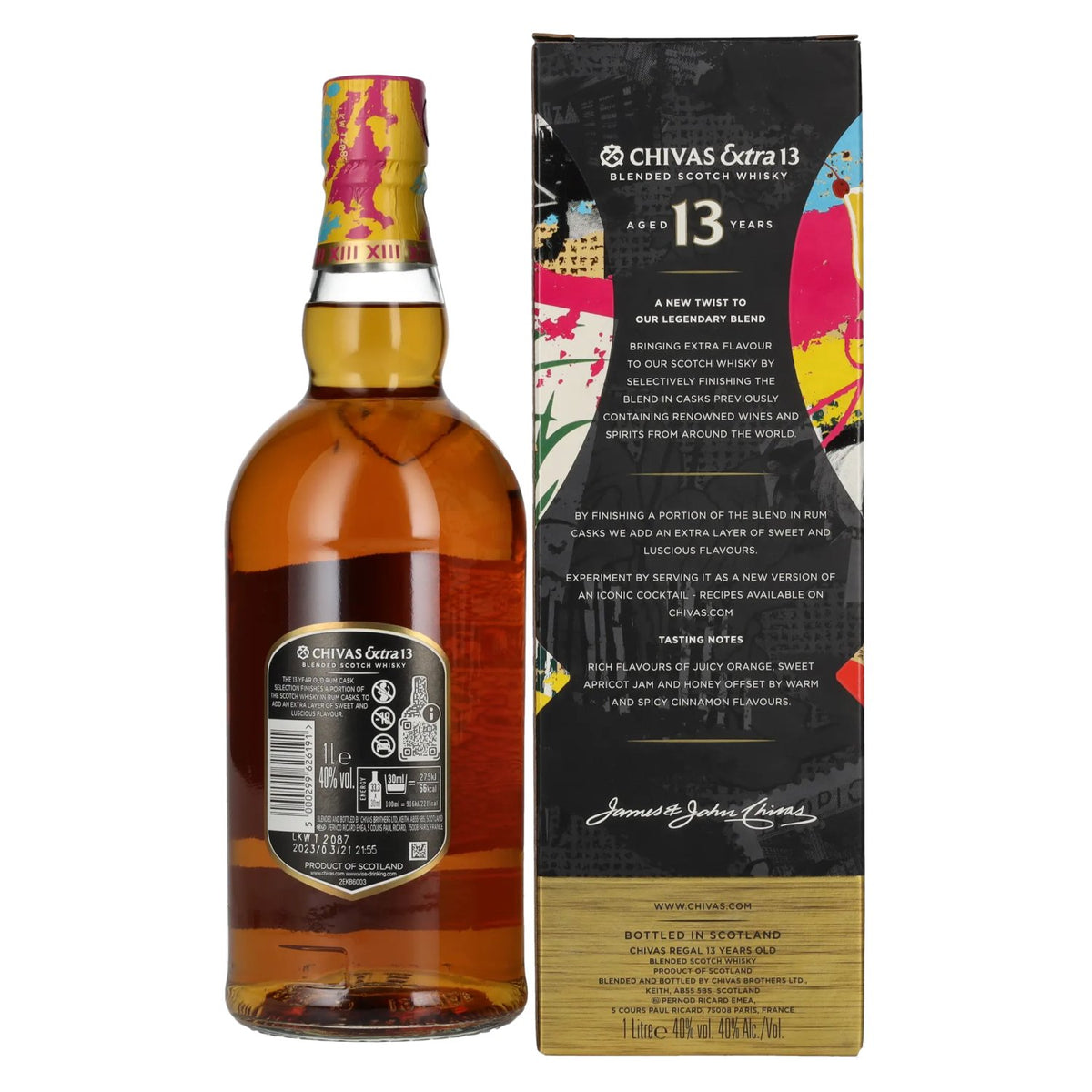 Chivas Regal EXTRA 13 Years Old RUM CASK Selection Blended Scotch Whisky 40% Vol. 1l en coffret cadeau