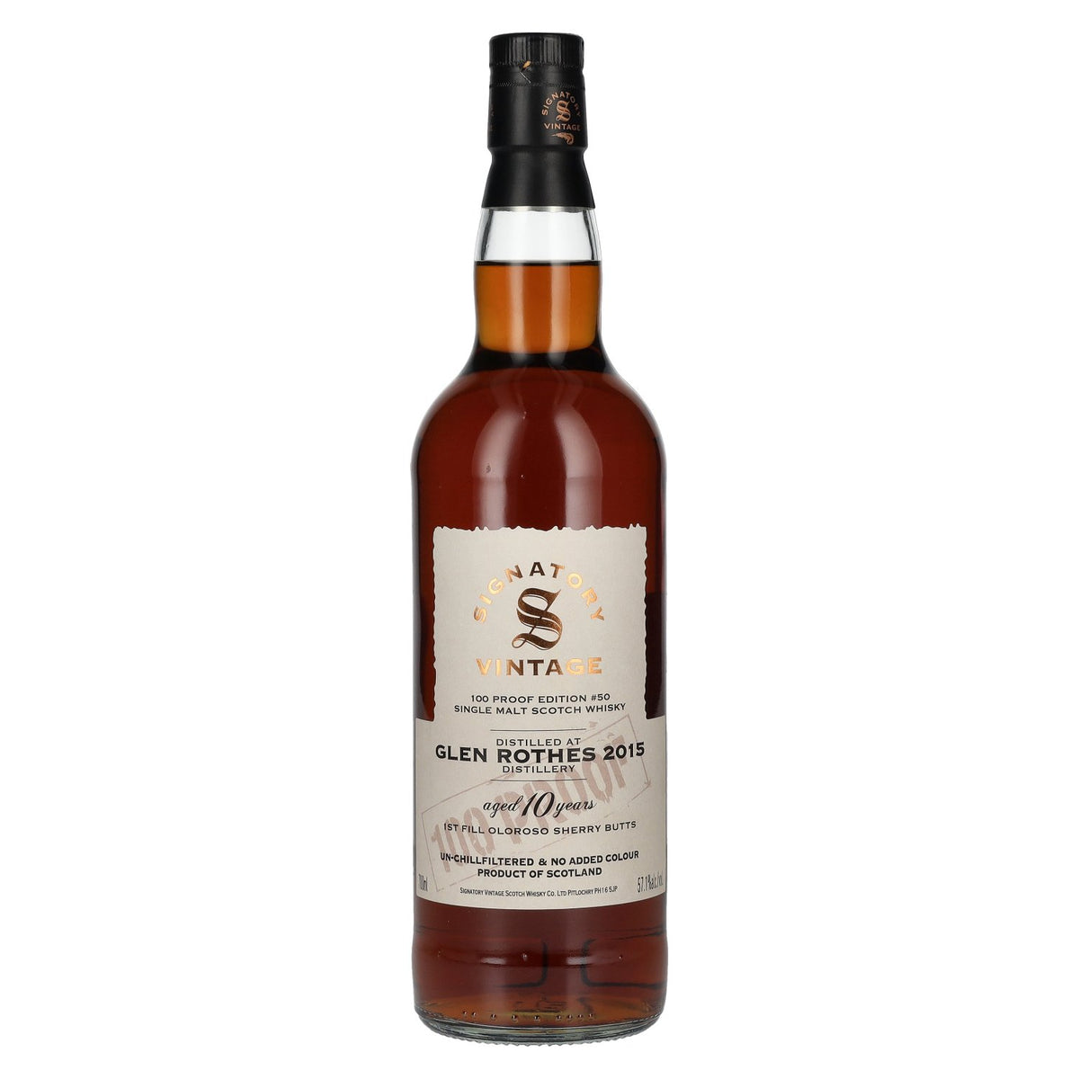 Signatory Vintage 100 Proof Edition GLEN ROTHES 10 Years Old Single Malt #50 2015 57.1% vol. 0.7 l