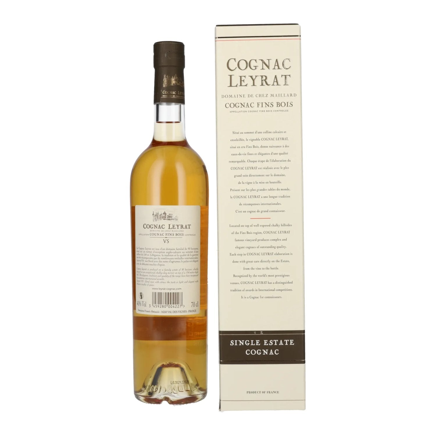Cognac Leyrat VS Fine Single Estate Cognac 40% Vol. 0,7l in Geschenkbox