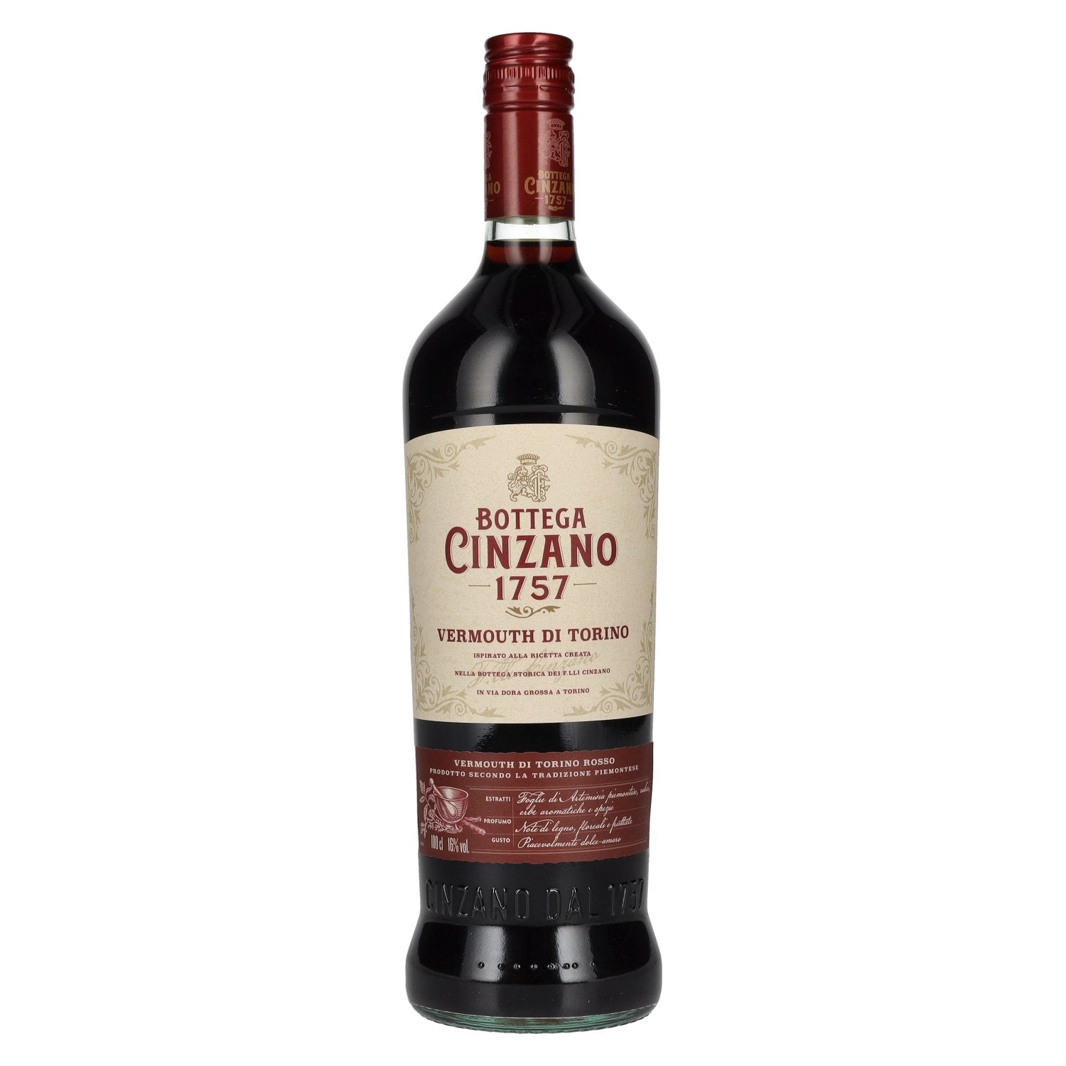 Bottega Cinzano 1757 Vermouth di Torino ROSSO 16% Vol. 1l