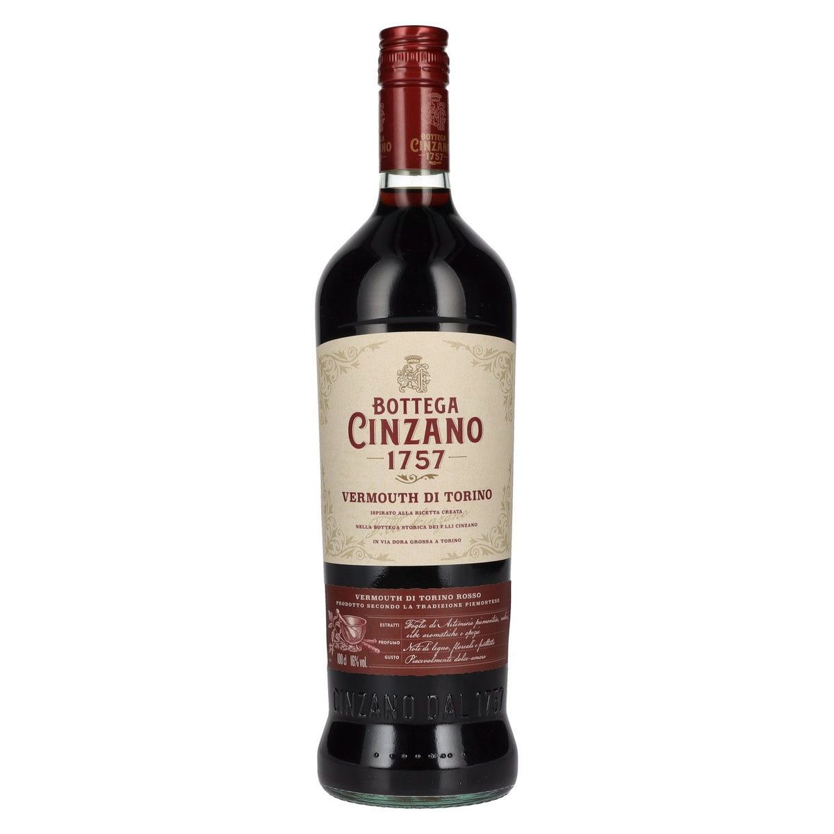 Bottega Cinzano 1757 Vermouth di Torino ROSSO 16% Vol. 1l