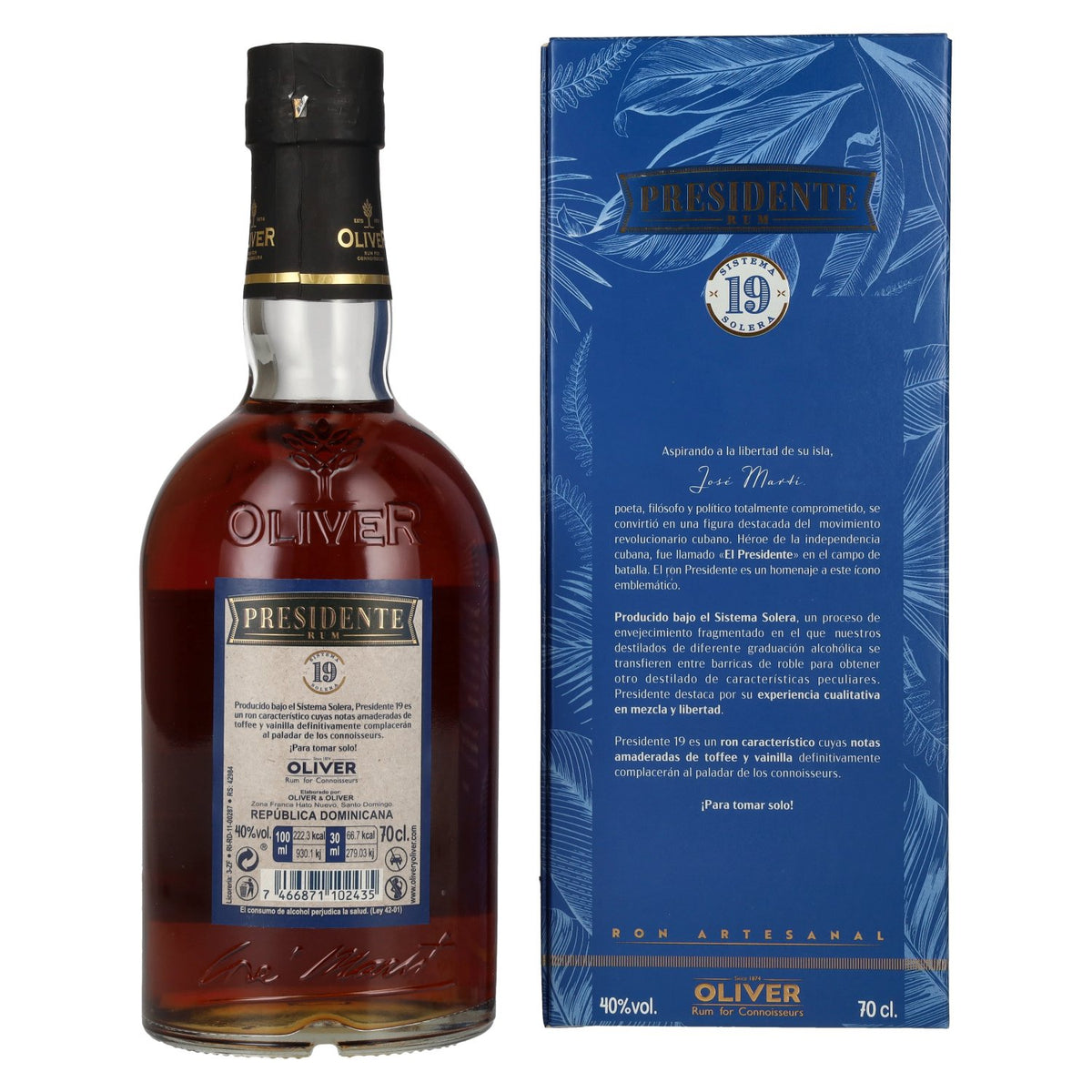 Presidente Marti 19 Solera 40 % vol. 0,7 l dans un coffret cadeau