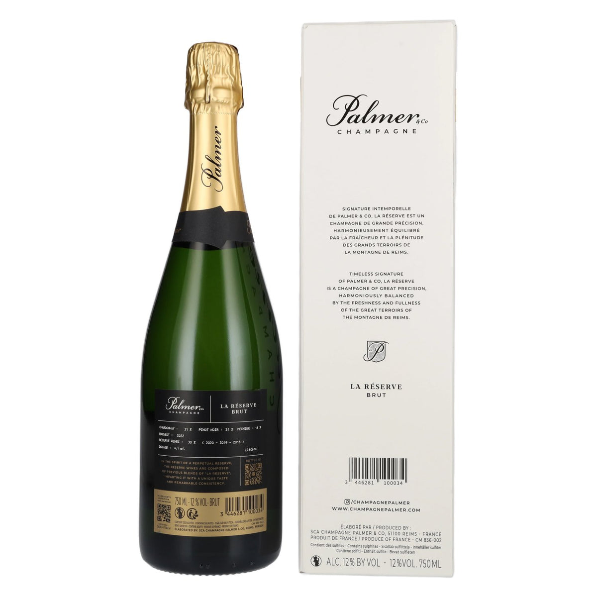Palmer & Co Champagne Brut Réserve 12% Vol. 0,75l in Geschenkbox