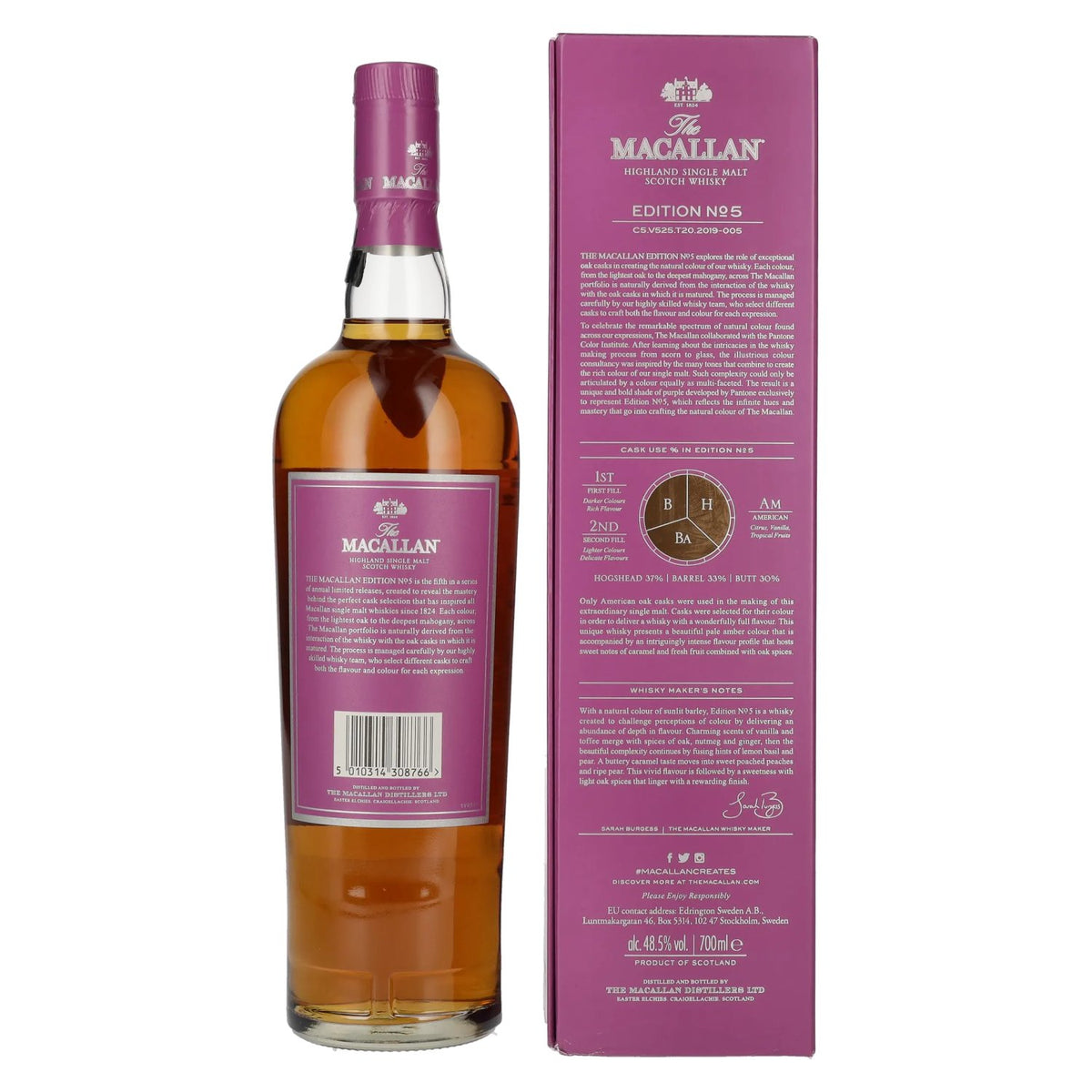 The Macallan EDITION N° 5 Highland Single Malt 48,5% Vol. 0,7l in Geschenkbox