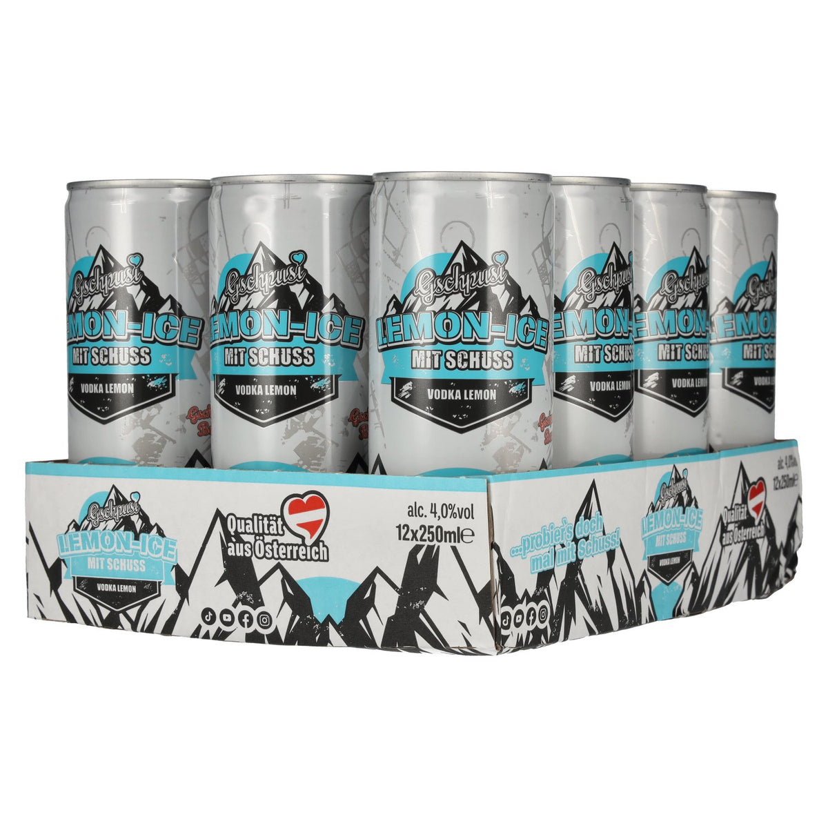 Gschpusi Lemon-Ice mit Schuss 4% Vol. 12x0,25l Dosen Pfand