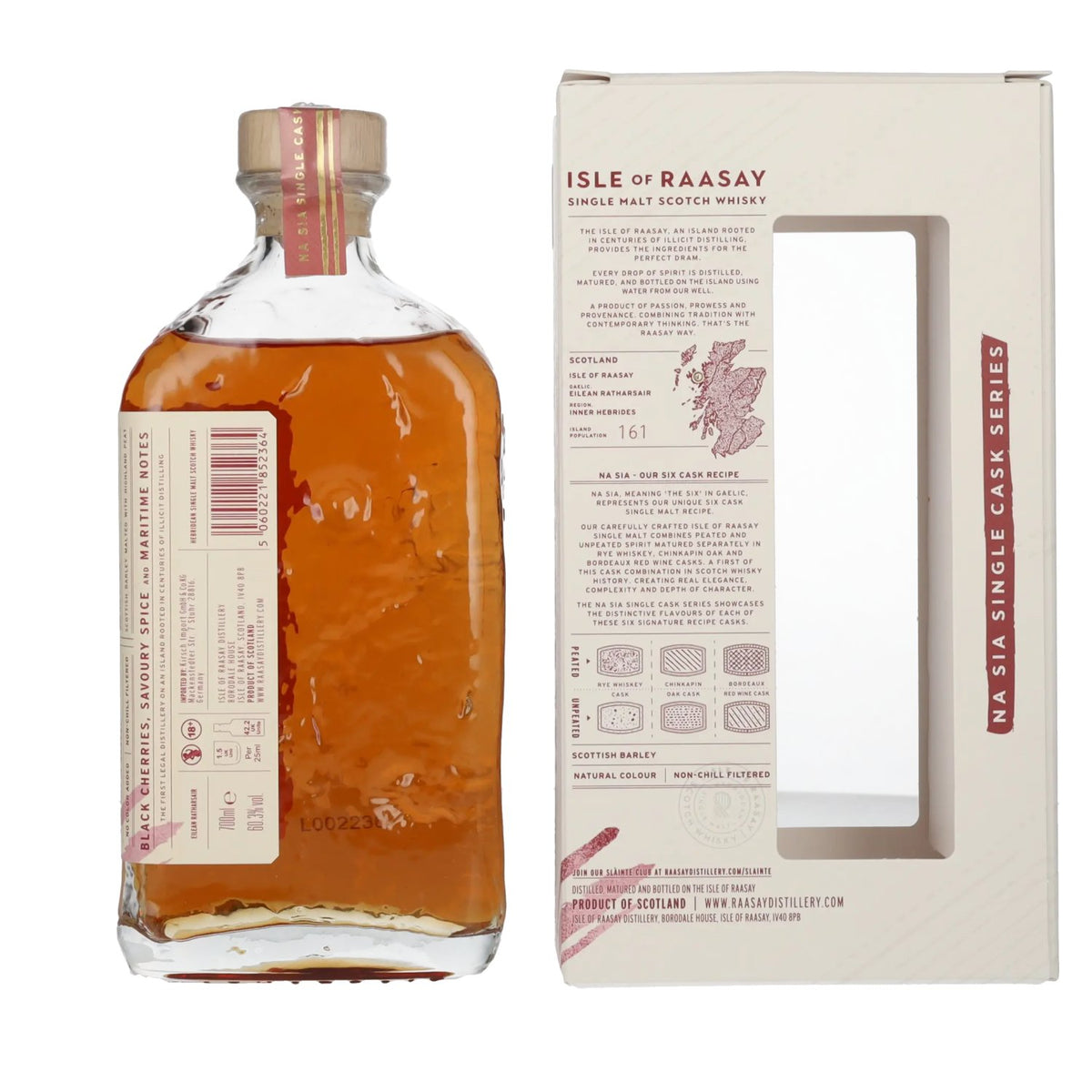 Isle of Raasay 5-Year-Old Bordeaux Red Wine Cask Single Malt 60.3% vol. 0.7 l in a gift box