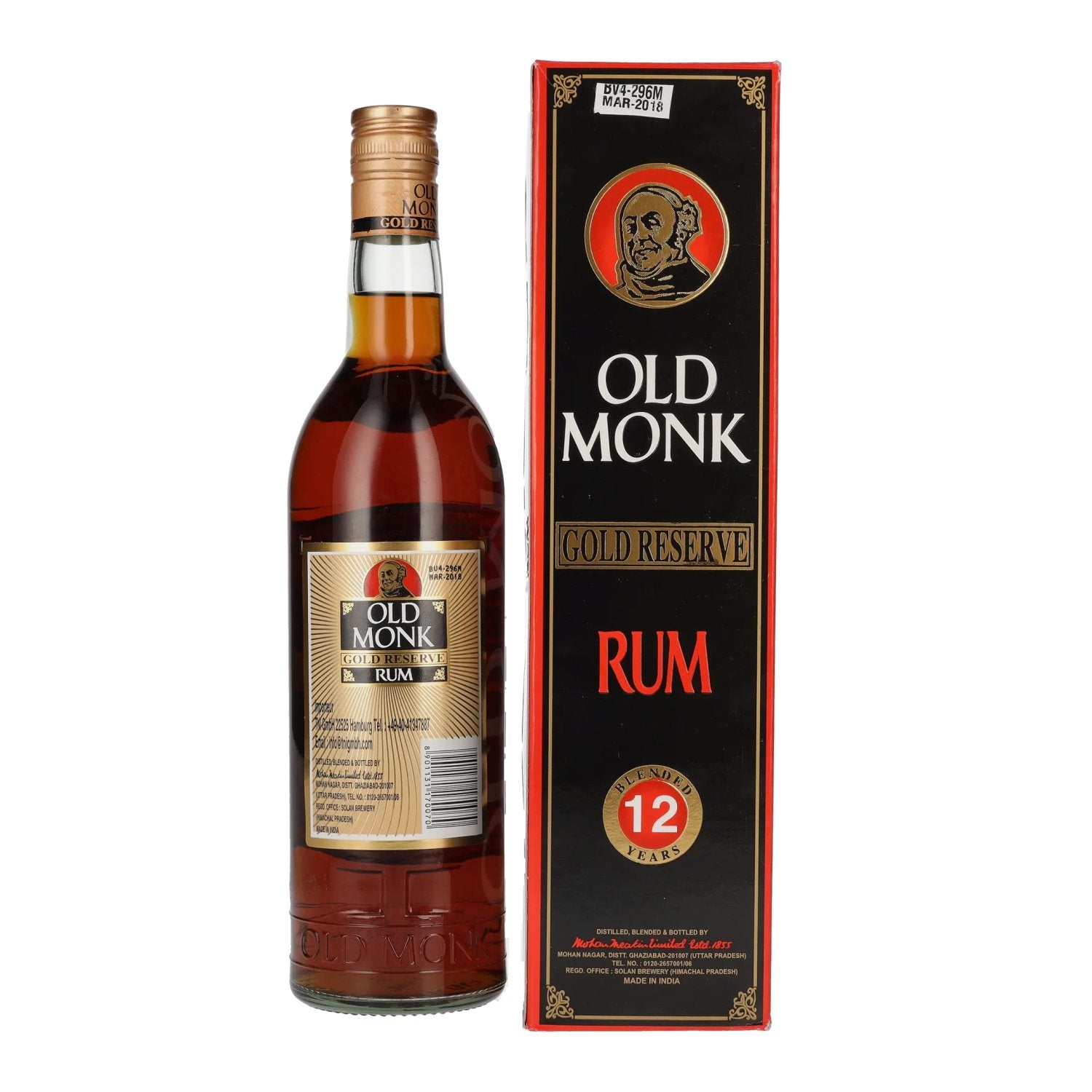 Old Monk Gold Reserve Rum 12 Years Old 42,8% Vol. 0,7l en boîte cadeau