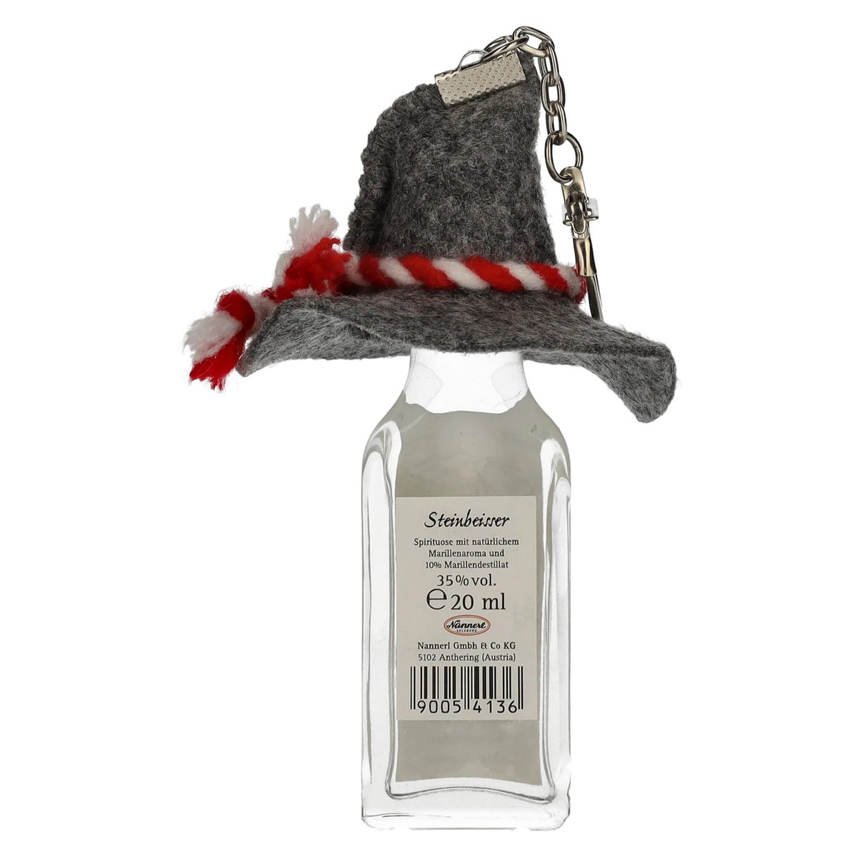 Nannerl Alpine Schnapps STEINBEISSER Apricot 35% vol. 0.02 l with felt hat