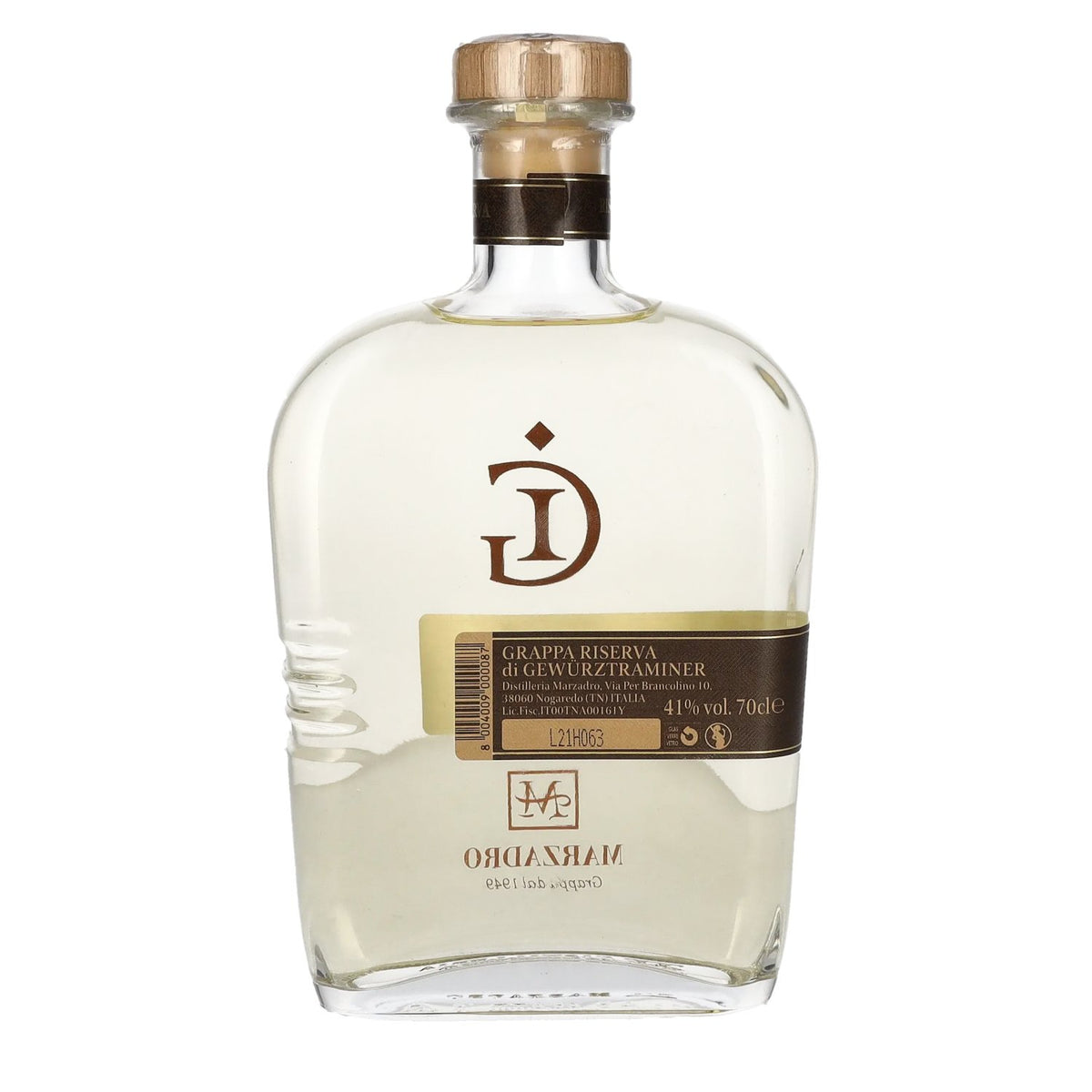 Marzadro GIARE Grappa Gewürztraminer 41 % vol. 0,7 l