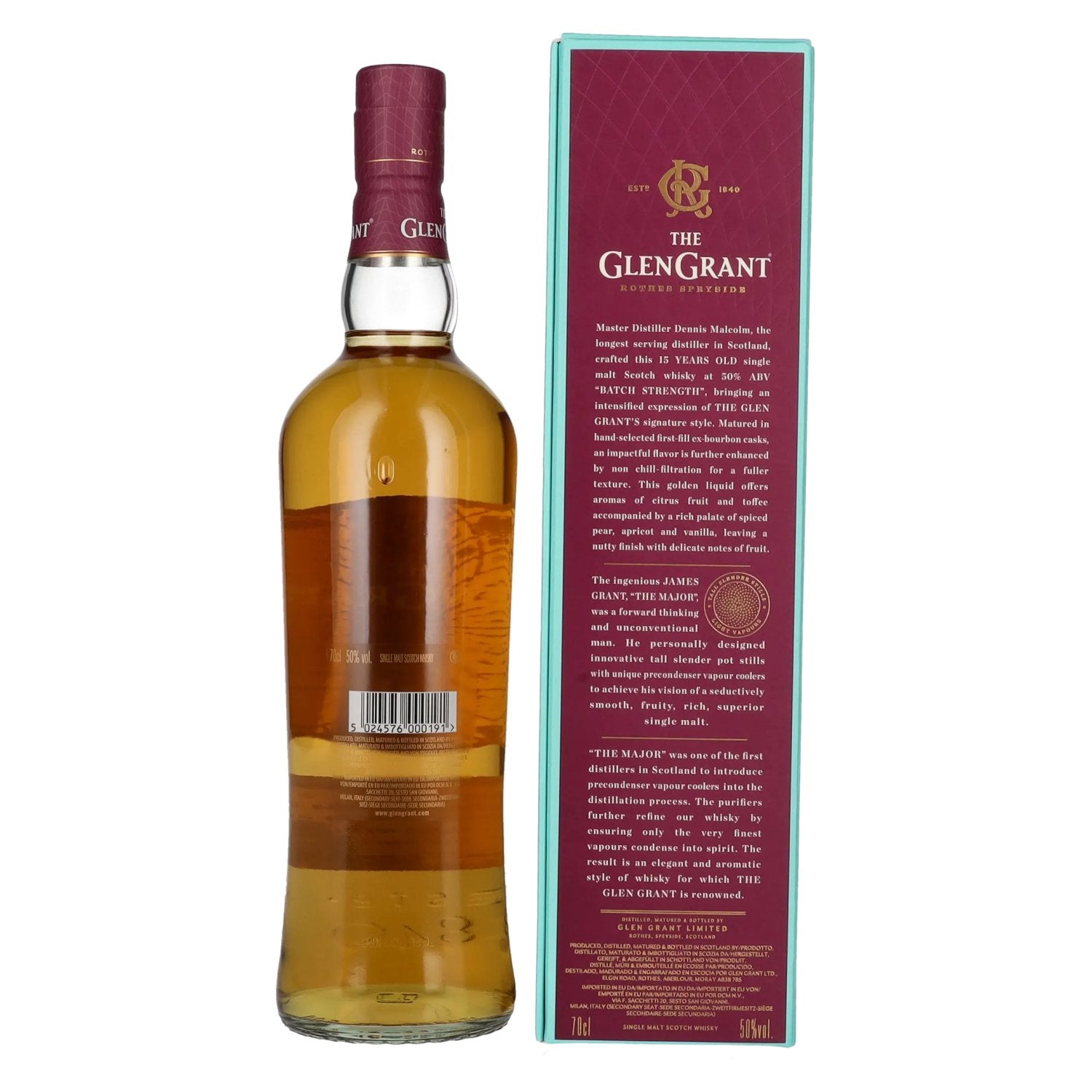 Glen Grant 15 Years Old BATCH STRENGTH Single Malt Whisky 50% Vol. 0,7l in Geschenkbox