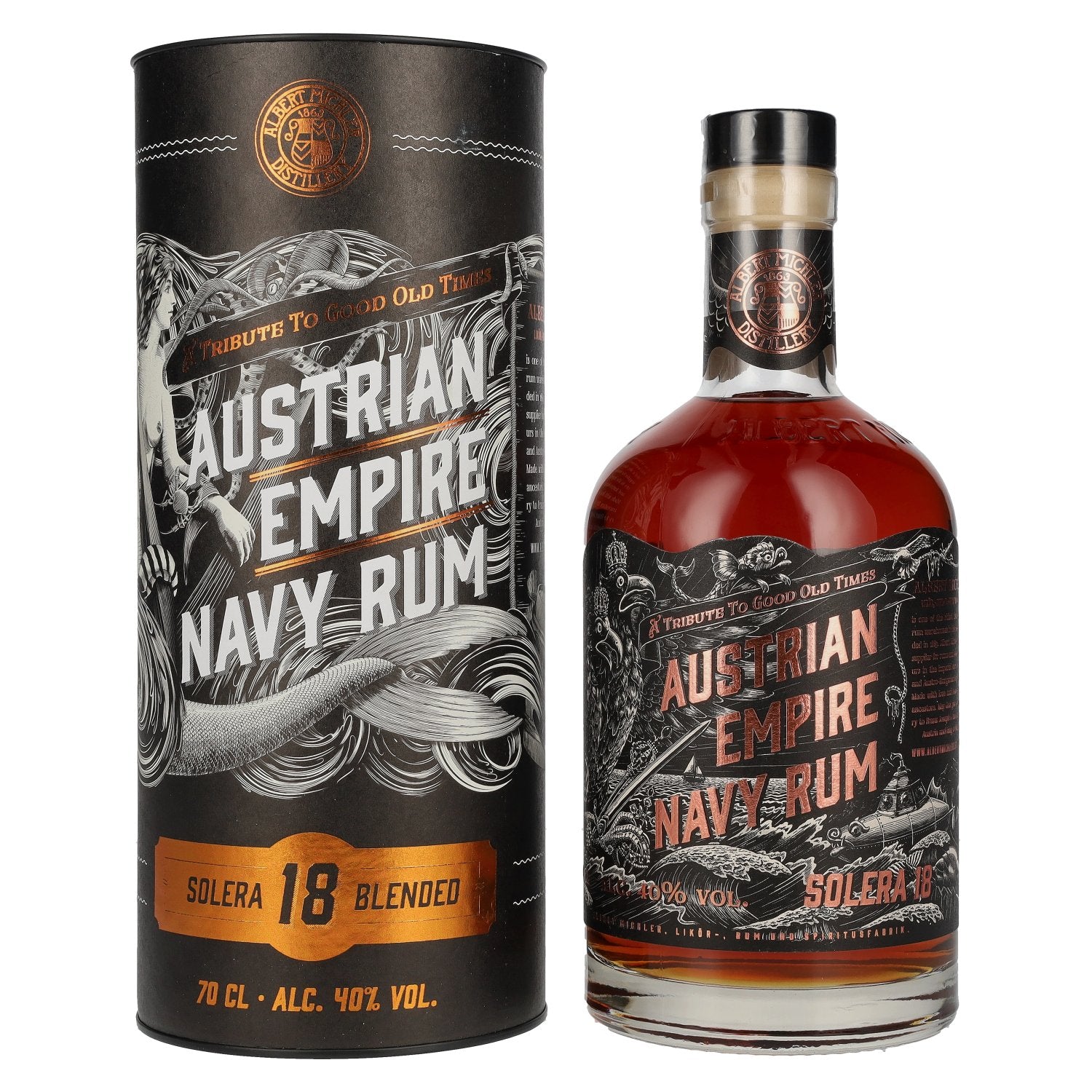 Austrian Empire Navy Rum 18 Solera Blended 40% Vol. 0,7l in Geschenkbox