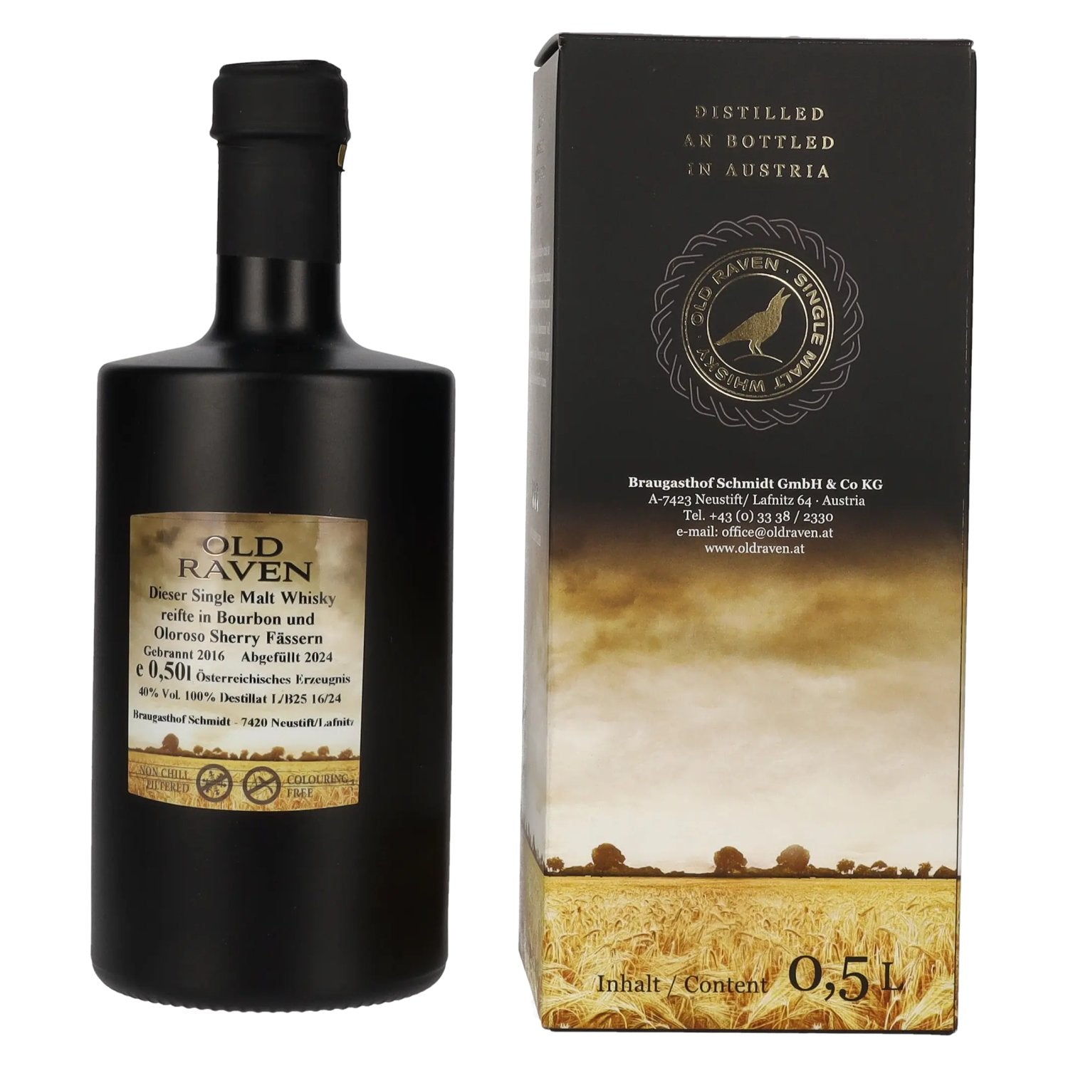 Old Raven Whisky Single Malt Triple Distilled 40% Vol. 0,5l en coffret cadeau