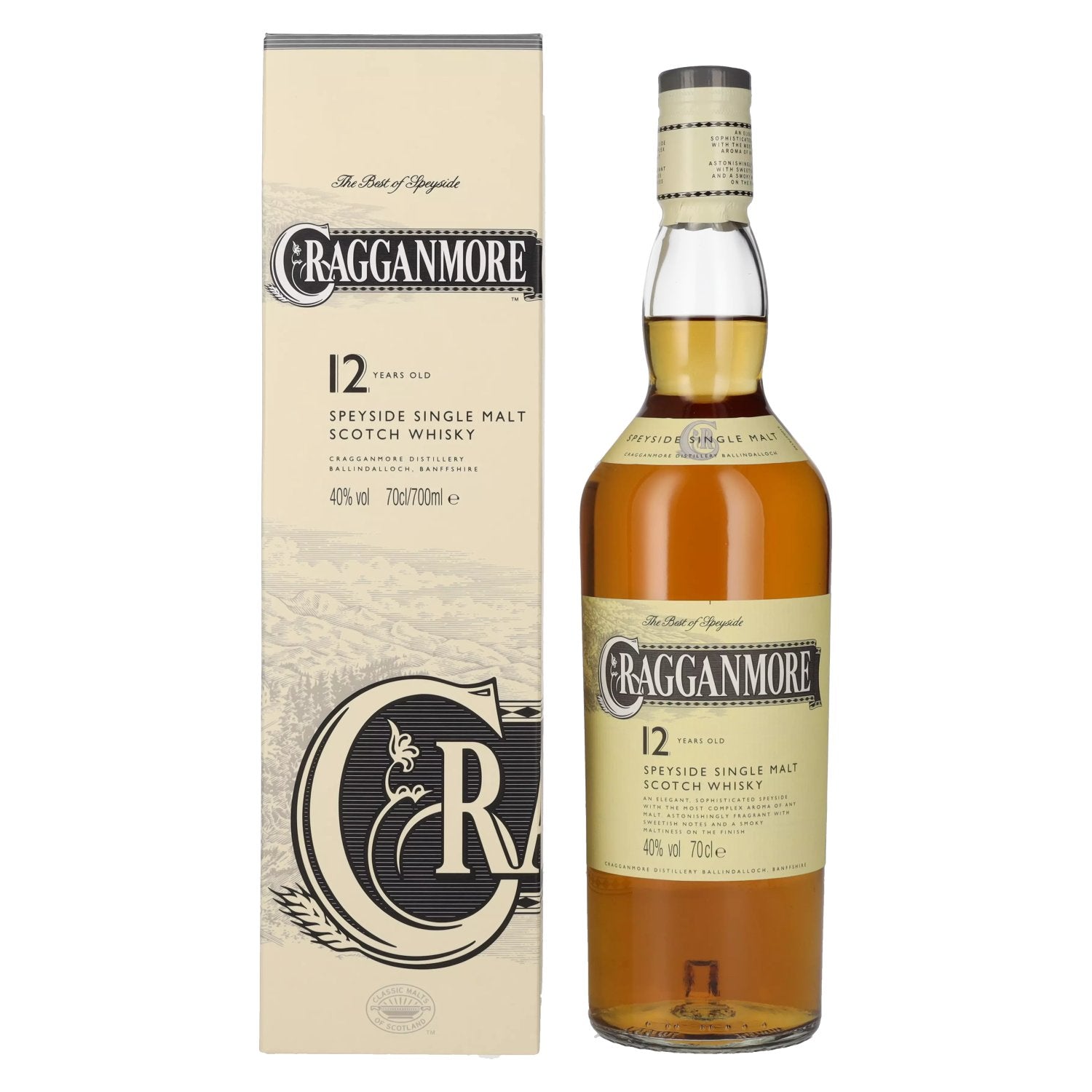 Cragganmore 12 Years Old Speyside Single Malt Whisky 40% Vol. 0,7l in Geschenkbox