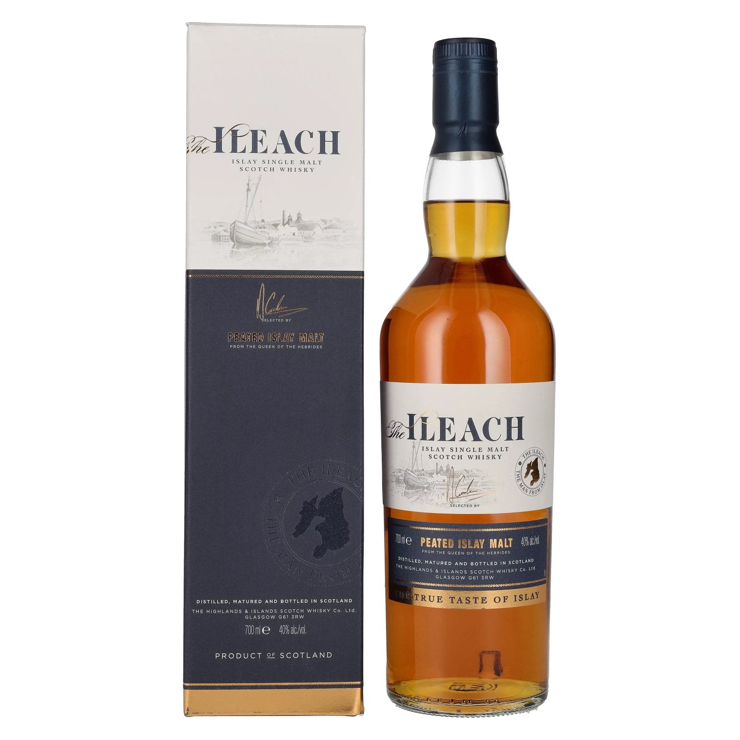 Ileach PEATED ISLAY MALT Islay Single Malt 40% Vol. 0,7l in gift box